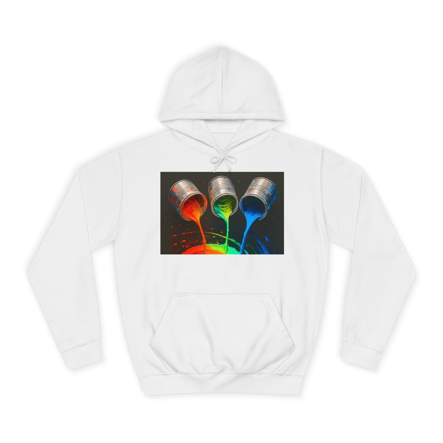 Colorful Paint Pour Unisex College Hoodie - Melt Design