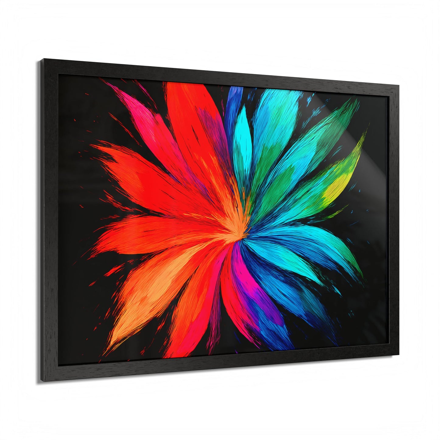 Vibrant Floral Wooden Framed Art - Melt Design