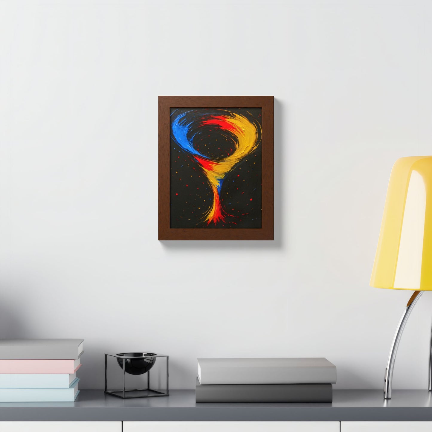 Vibrant Tornado Wooden Framed Wall Art - Cyclone Design