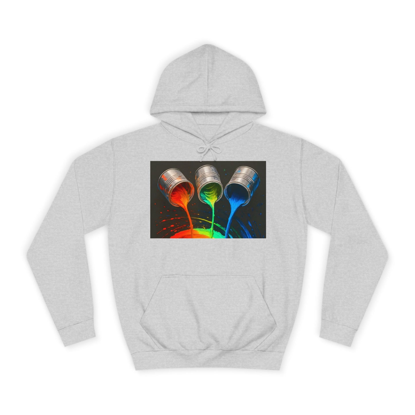 Colorful Paint Pour Unisex College Hoodie - Melt Design