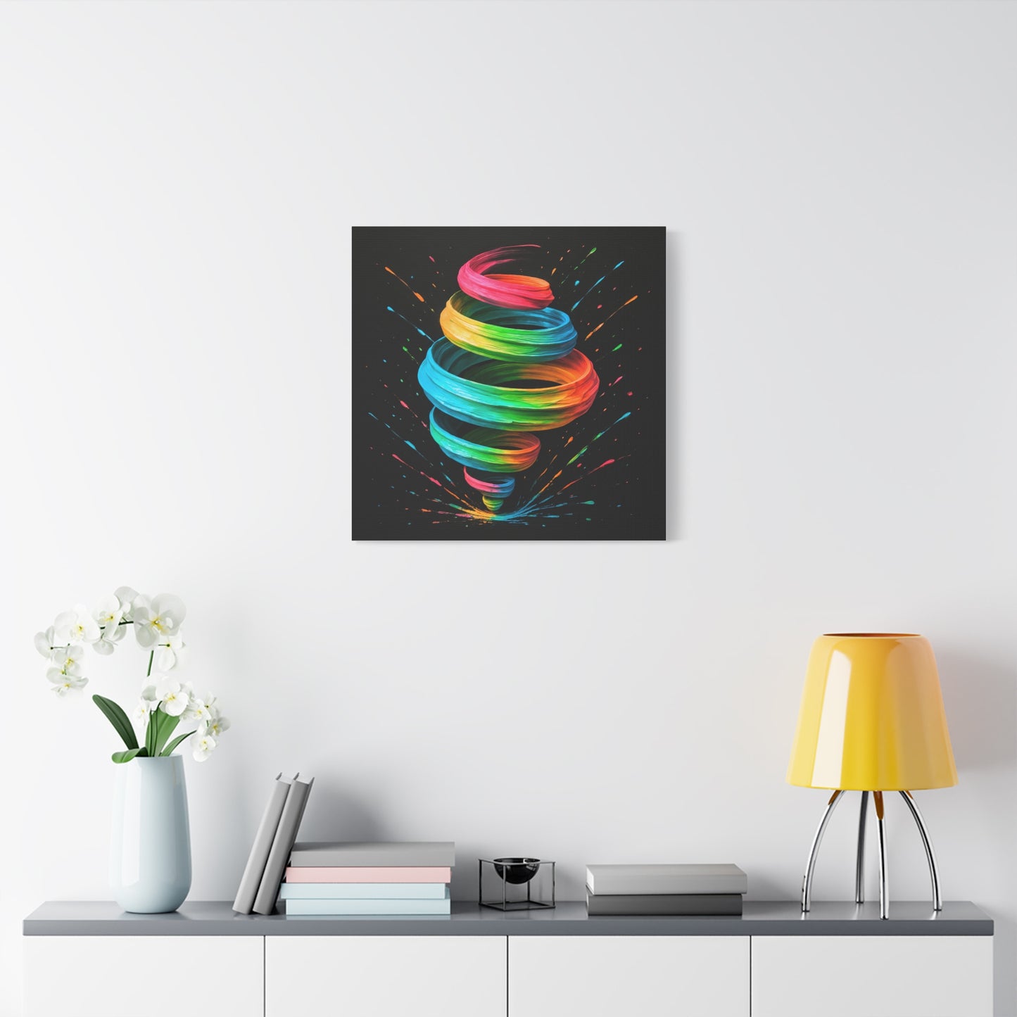 Vibrant Swirl Canvas Art - Cyclone Design
