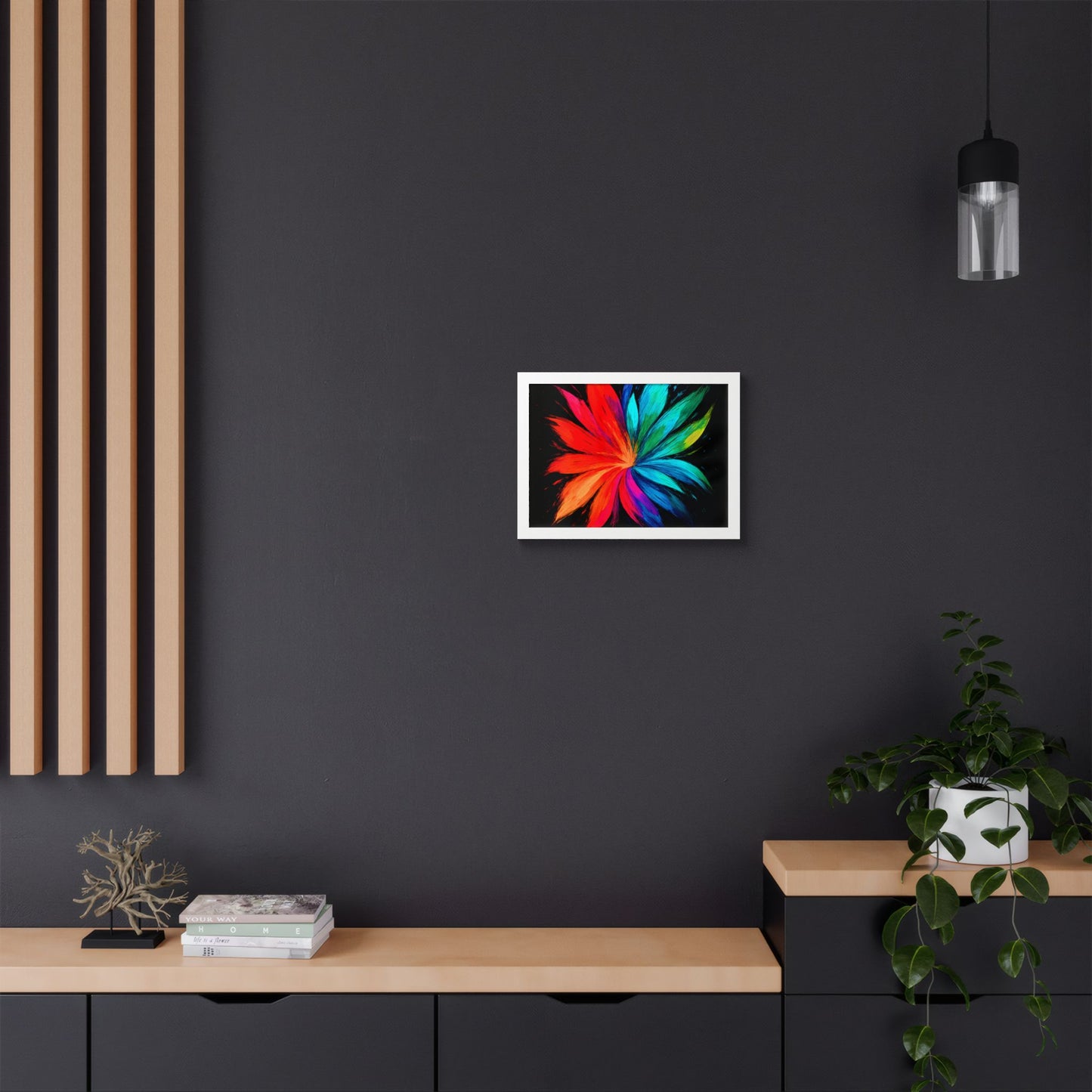 Vibrant Floral Wooden Framed Art - Melt Design