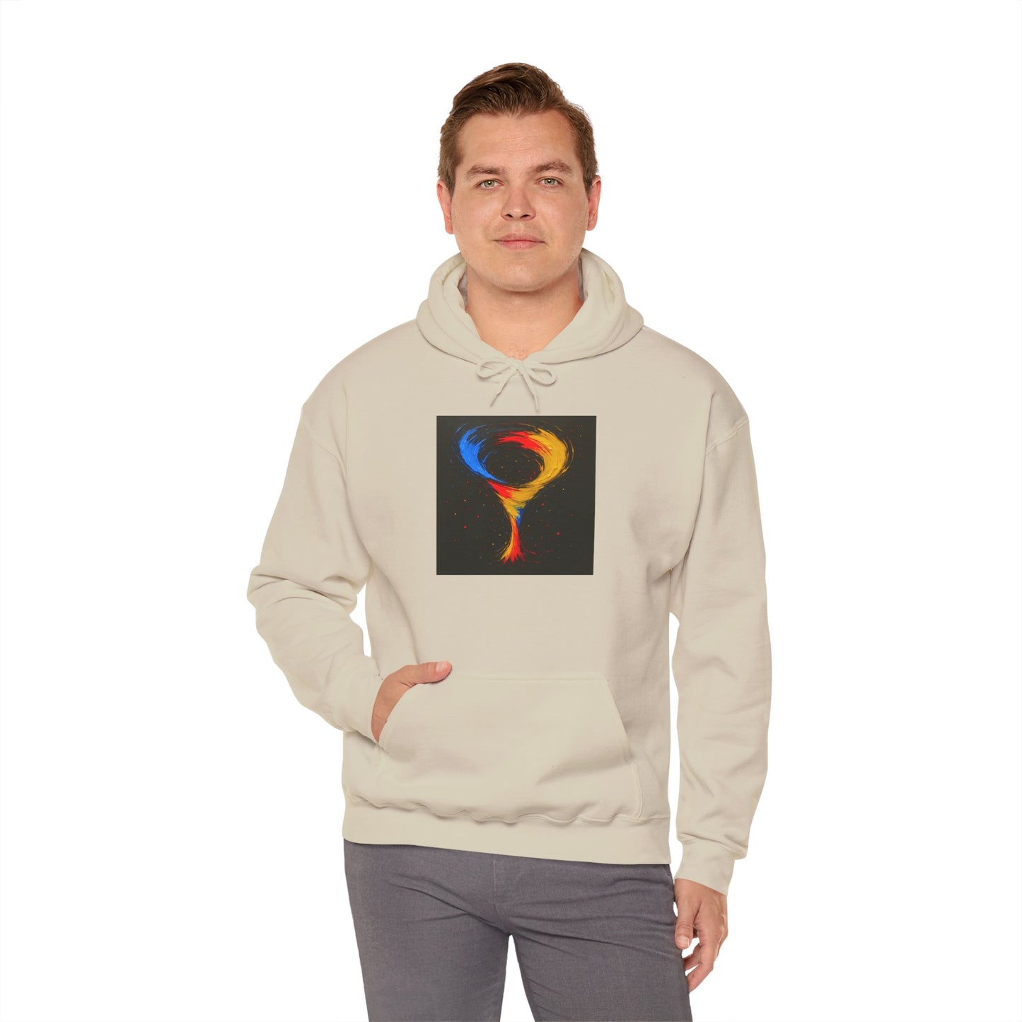 Cozy Unisex Art-Inspired Hooded Sweatshirt - cyclone Design