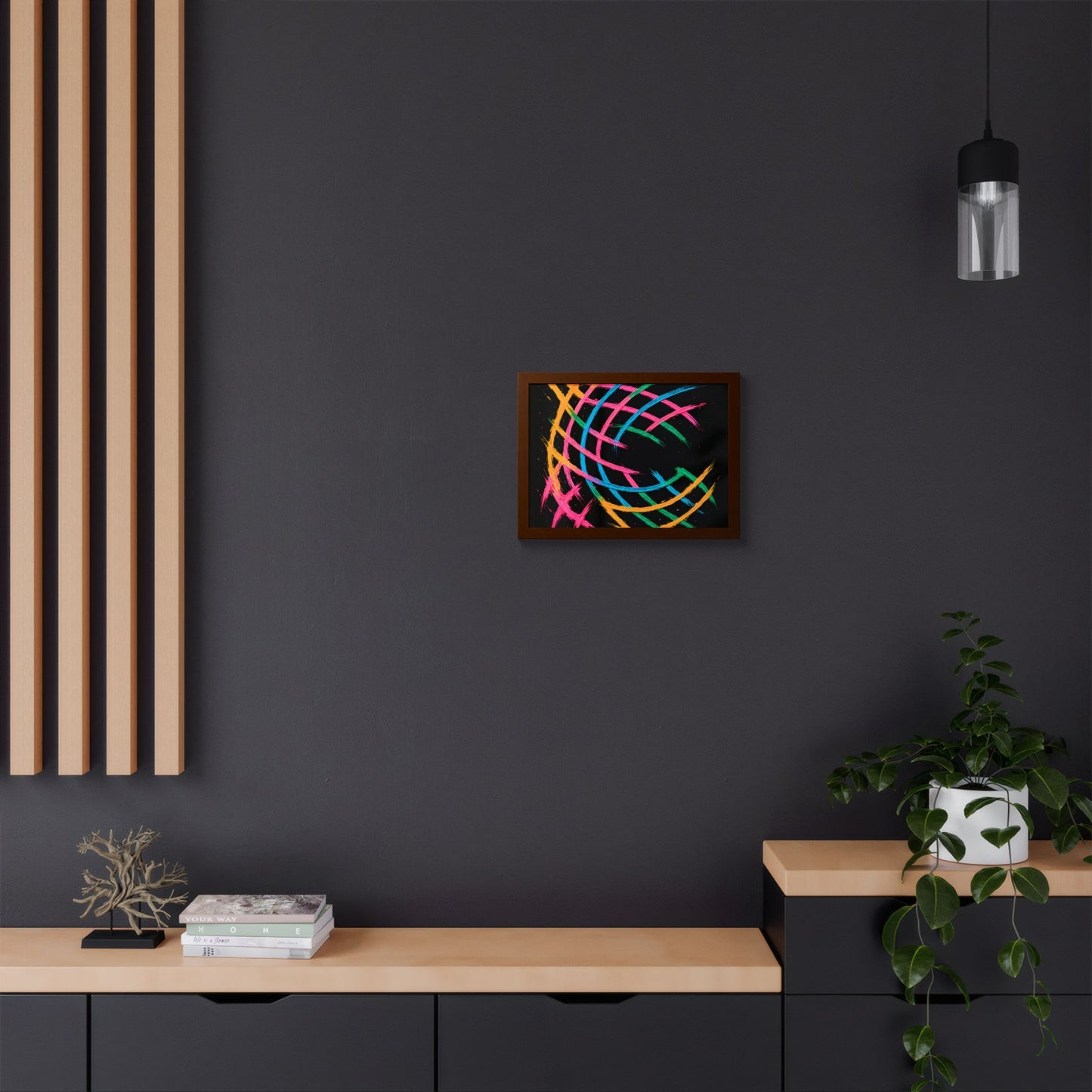 Colorful Abstract Framed Wall Art - Weave Design