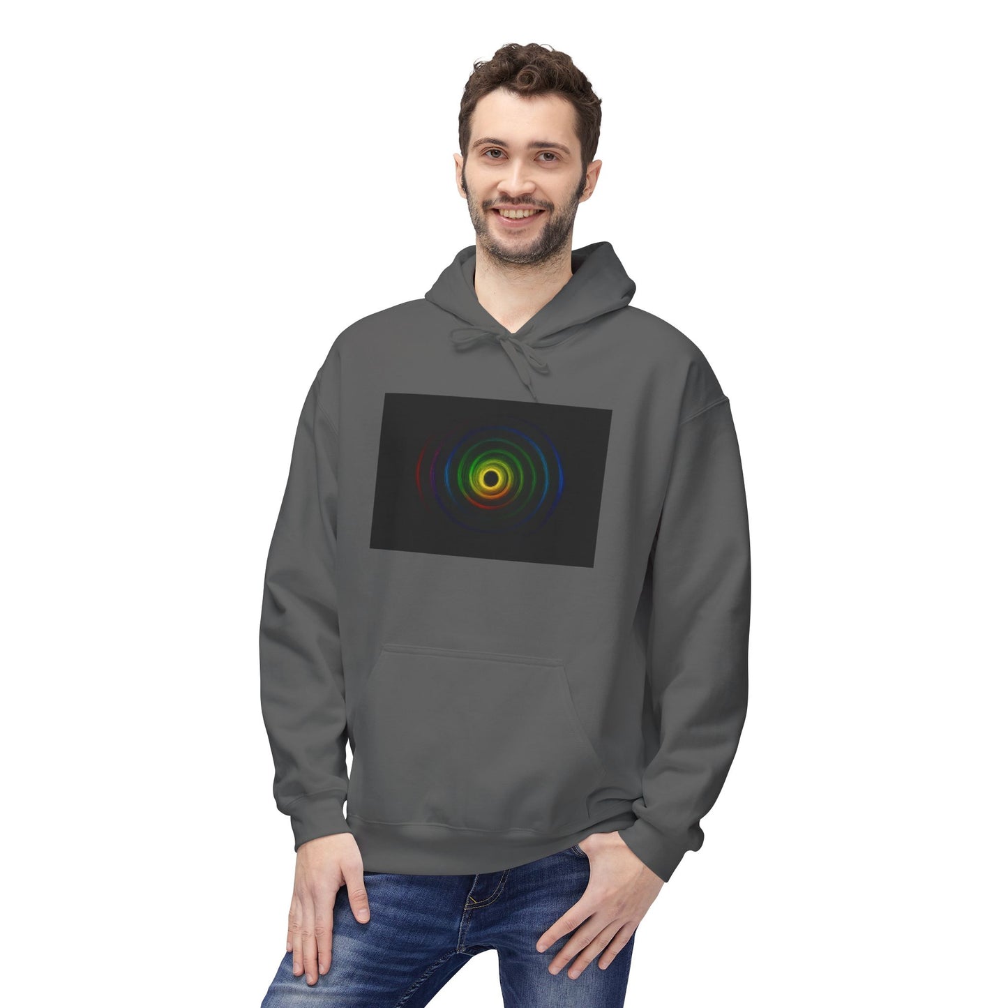 Colorful Wave Graphic Fleece Unisex Hoodie - Cycone Design