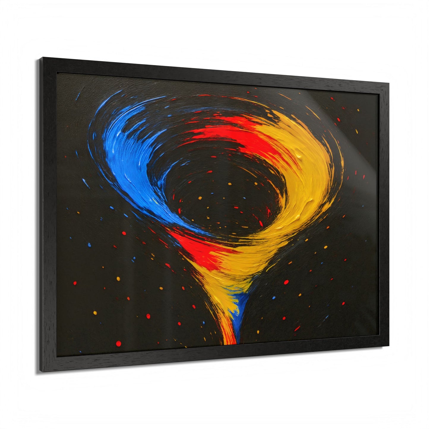 Vibrant Tornado Wooden Framed Wall Art - Cyclone Design