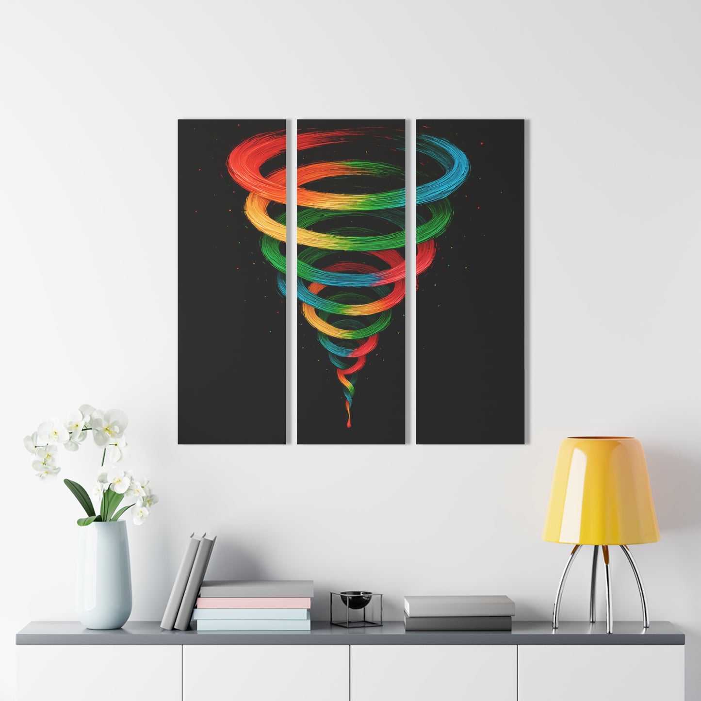 Vibrant Colorful Acrylic Wall Art Triptych - Cyclone Design