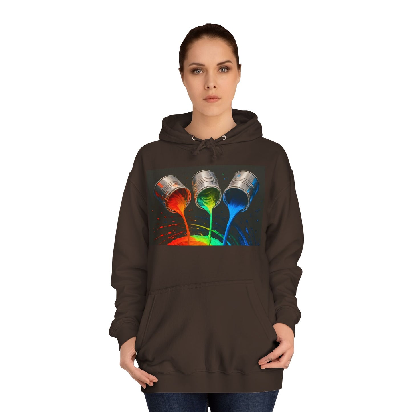 Colorful Paint Pour Unisex College Hoodie - Melt Design