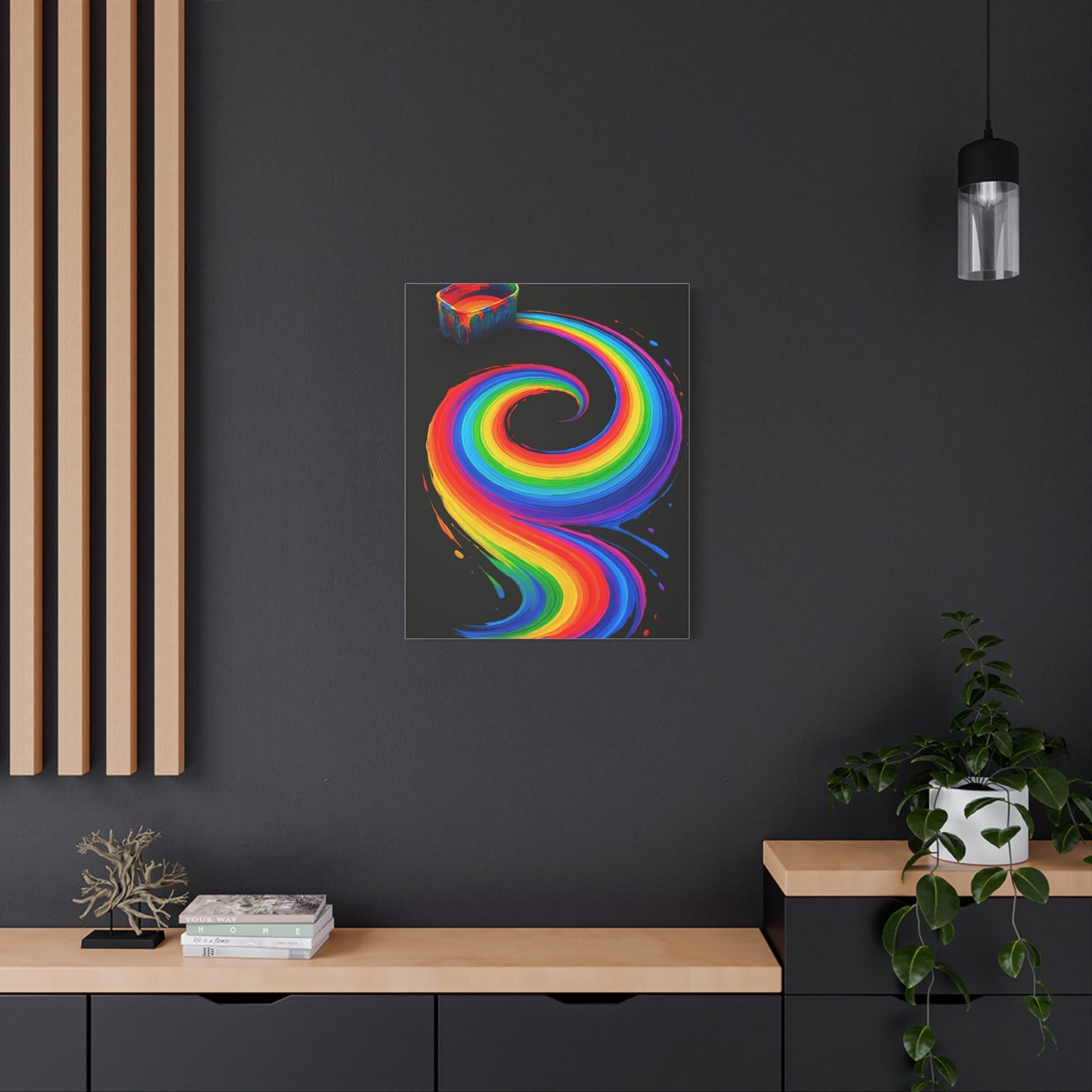Vibrant Rainbow Canvas Wall Art - Melt Design