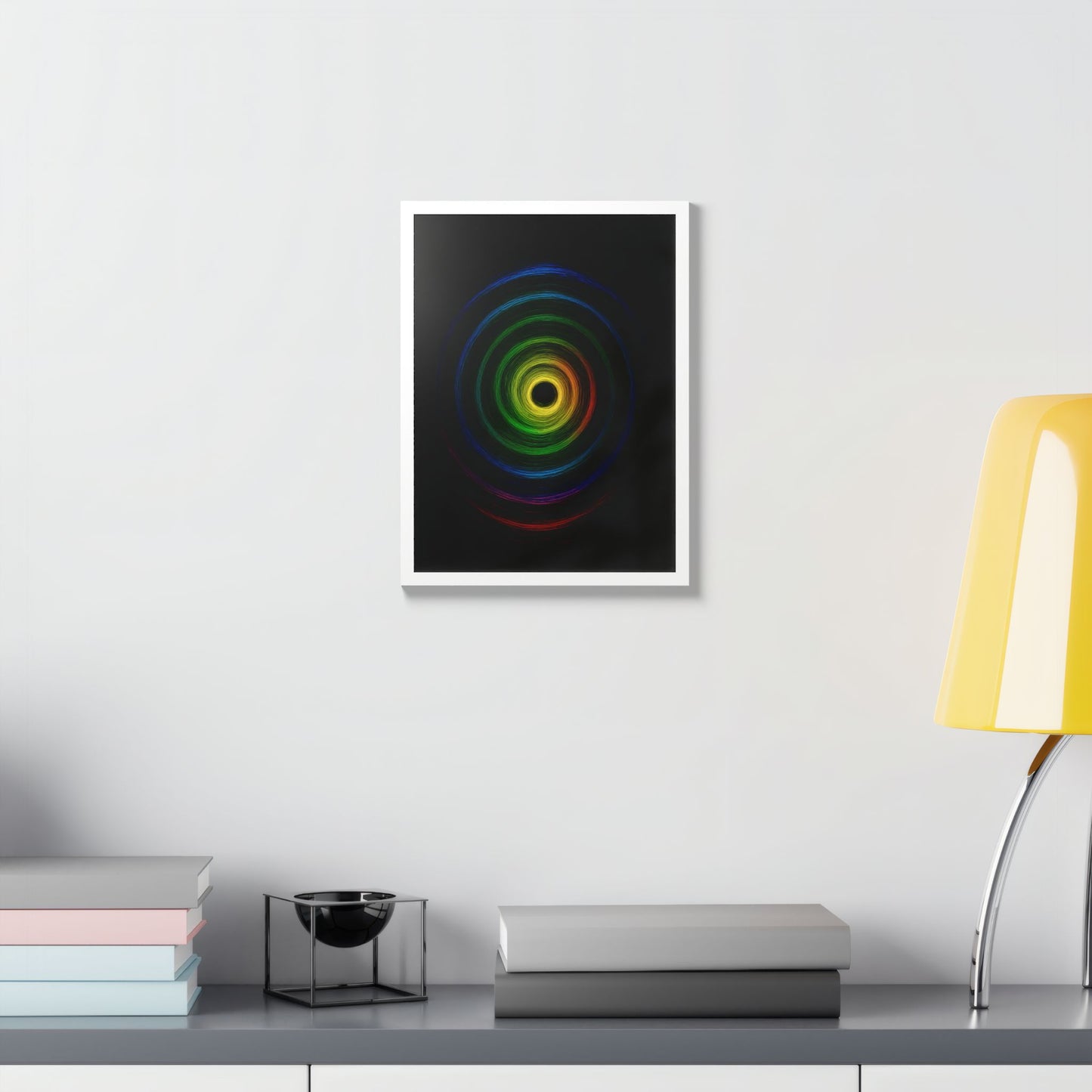 Modern Spiral Wooden Framed Print WallArt - Cyclone Design