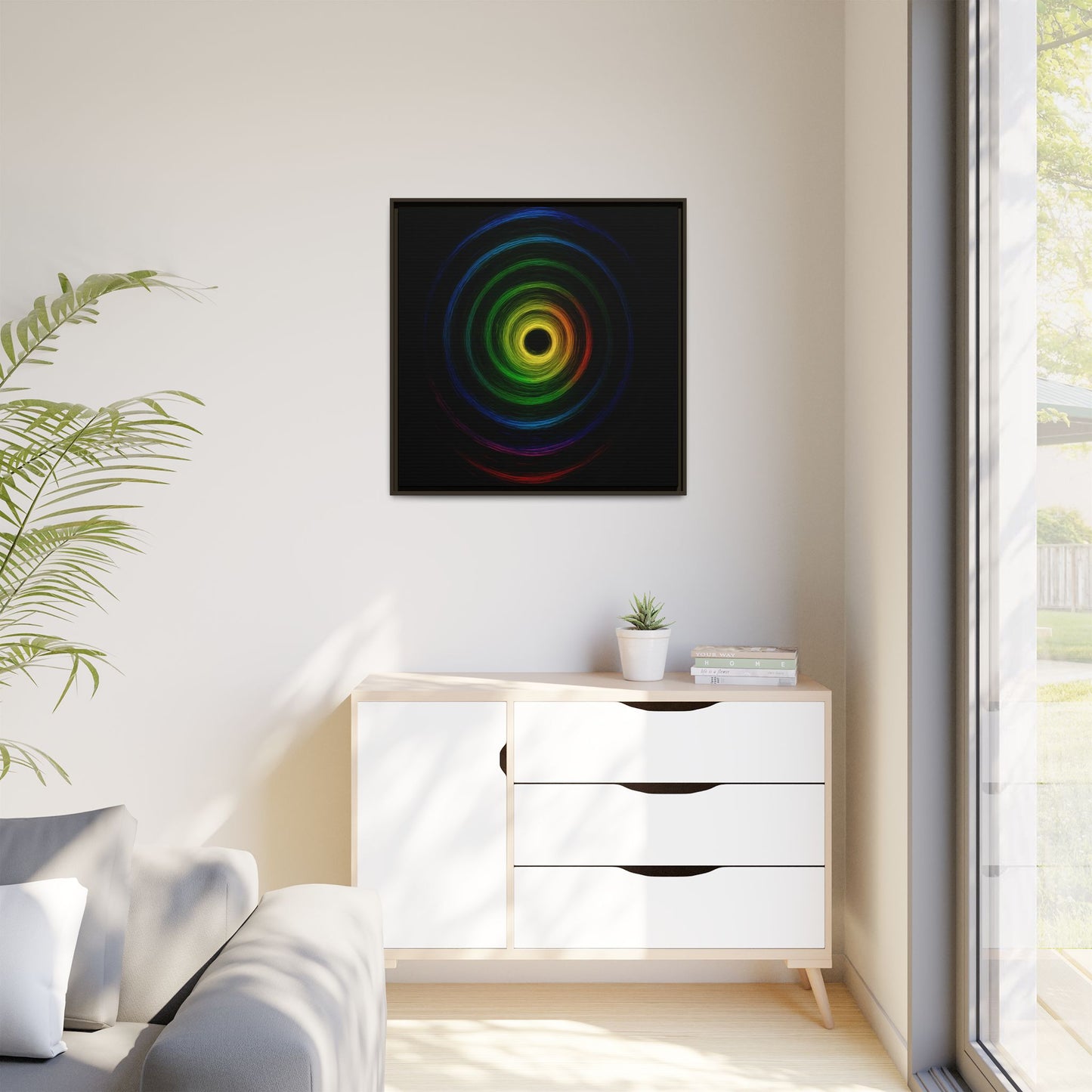 Framed Colorful Ripple Art Print - Cyclone Design