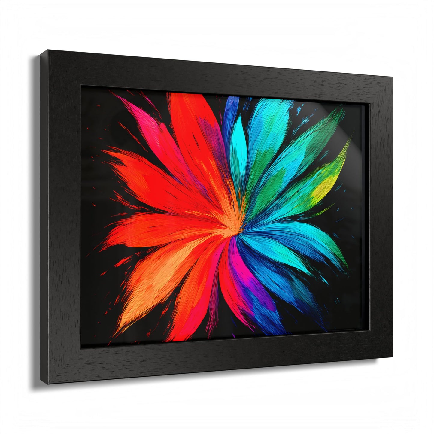 Vibrant Floral Wooden Framed Art - Melt Design