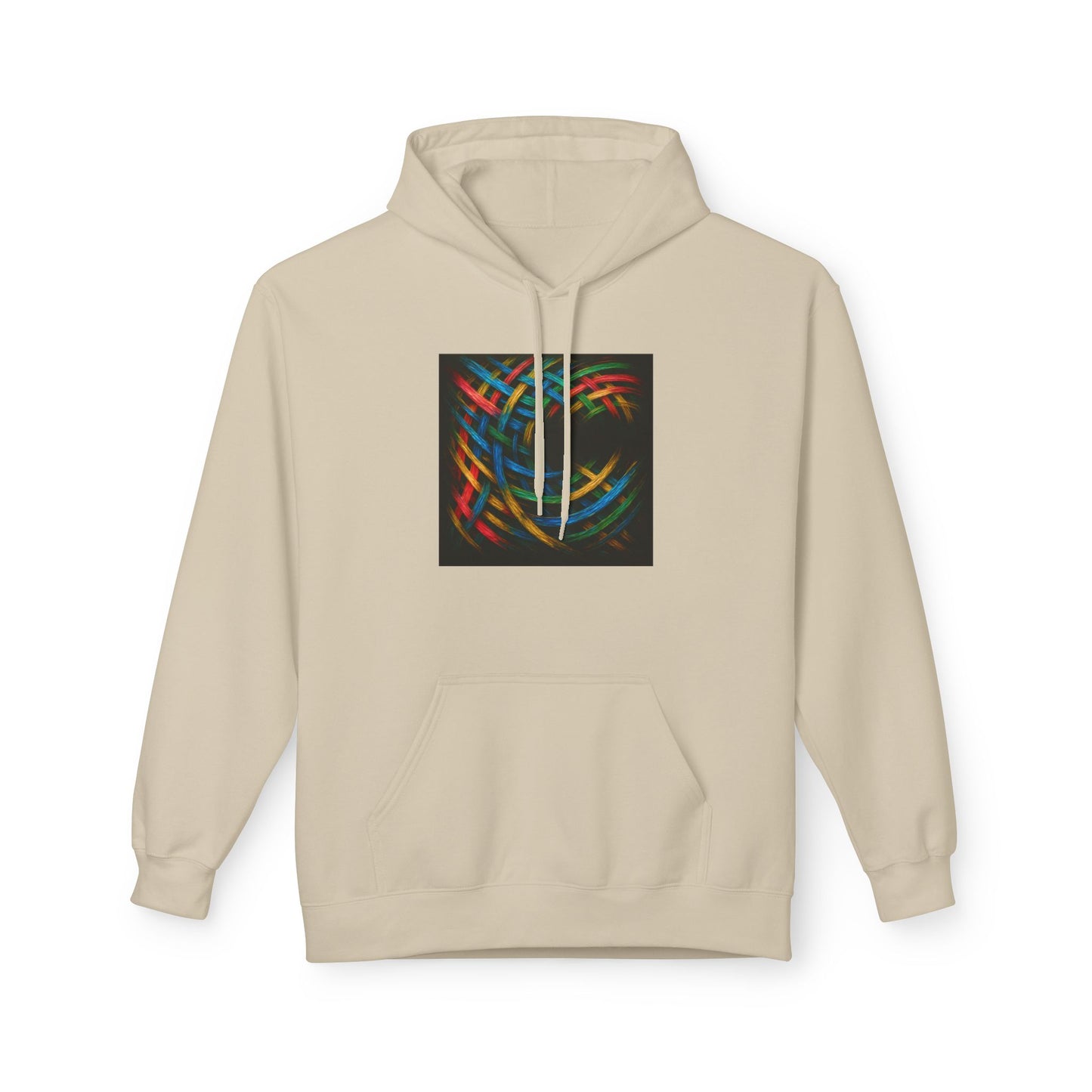 Colorful Abstract Fleece Hoodie for Cozy Style - Weave Design