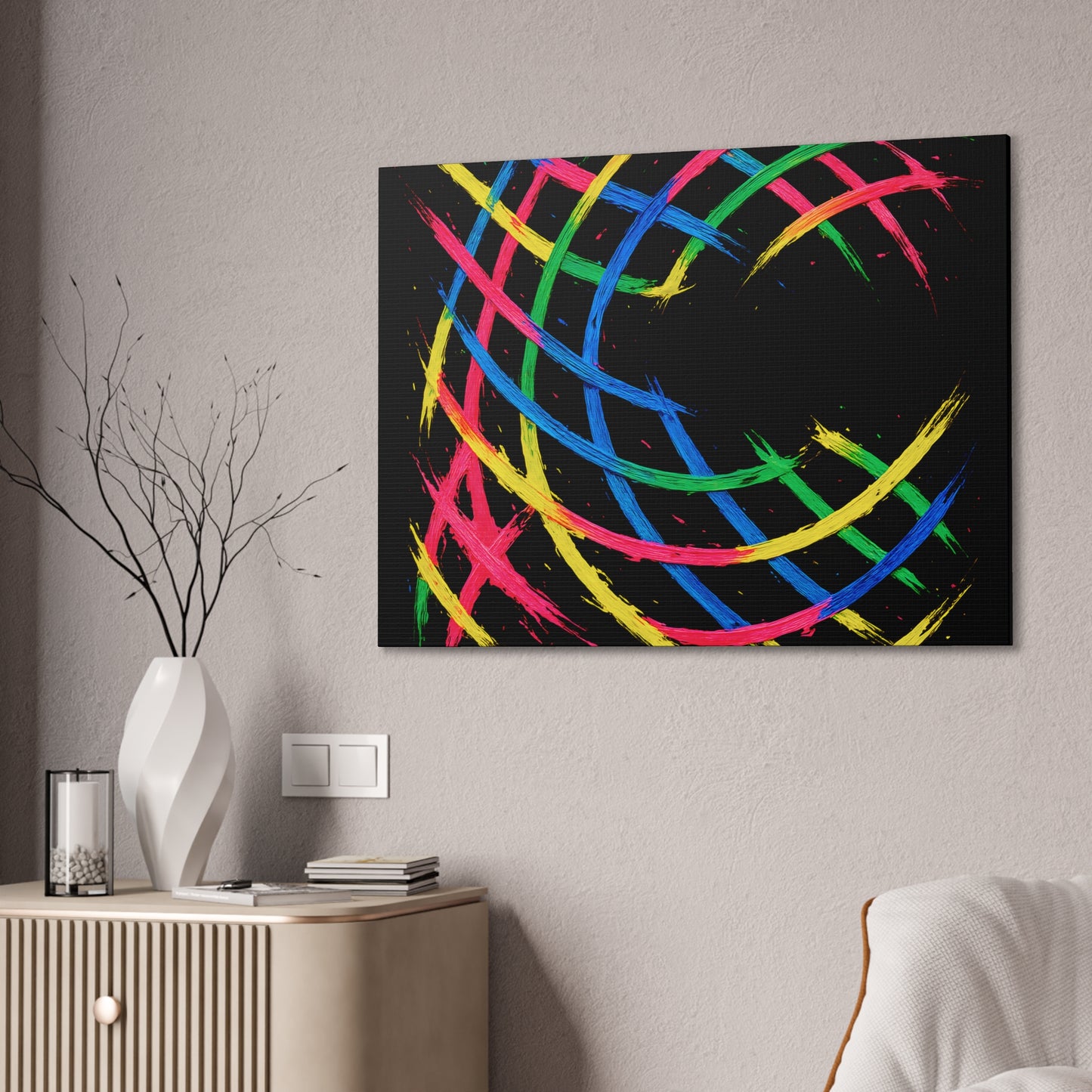 Modern Wall Art Canvas Print - Weave Design