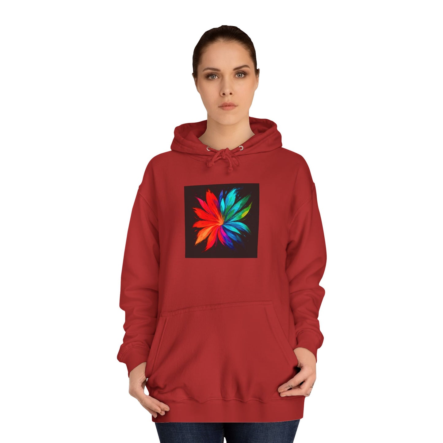 Colorful Bloom Unisex College Hoodie - Melt Design