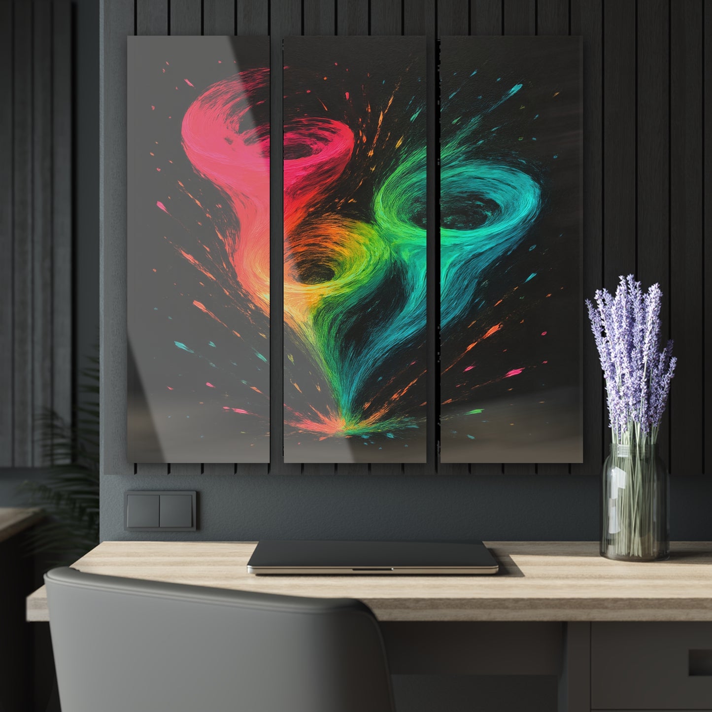 Modern Home Decor Acrylic Prints Triptych - Cyclone Design