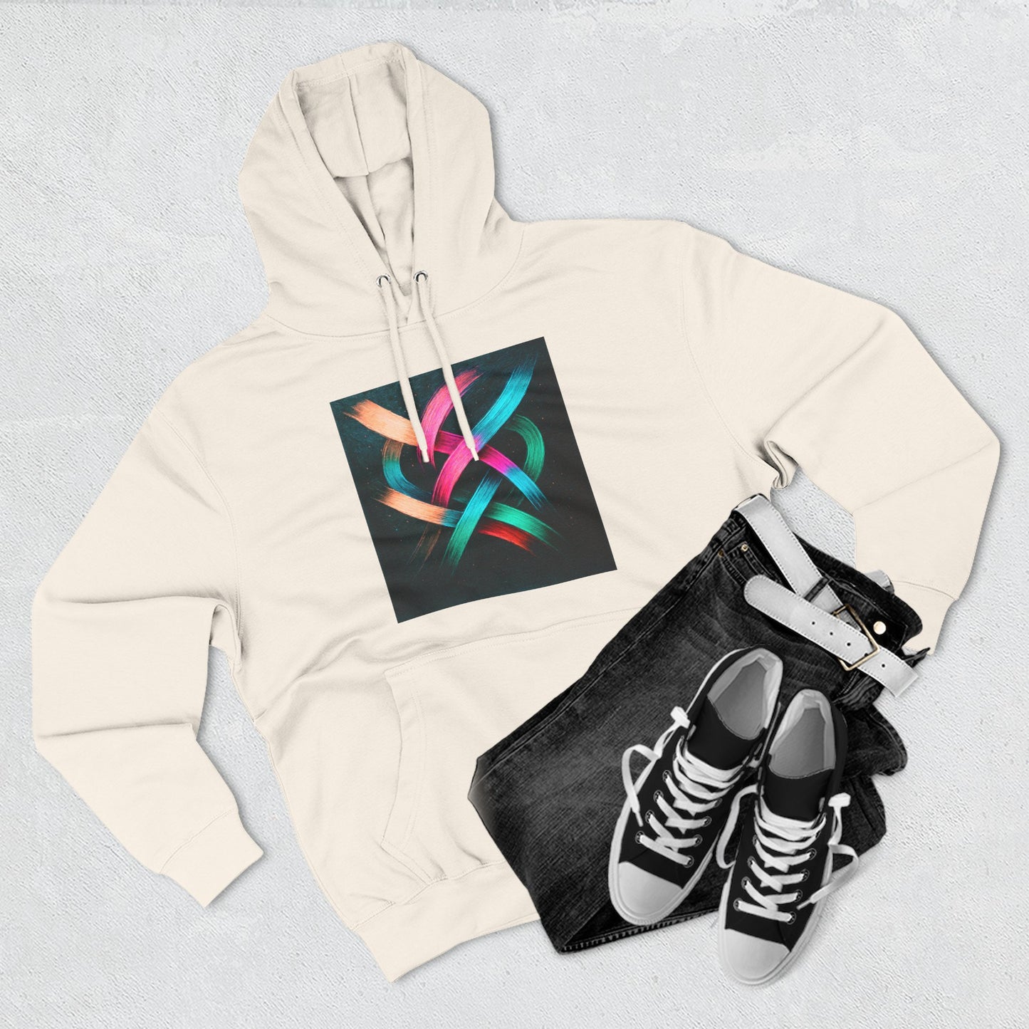 Colorful Abstract Art Hoodie - Weave Design