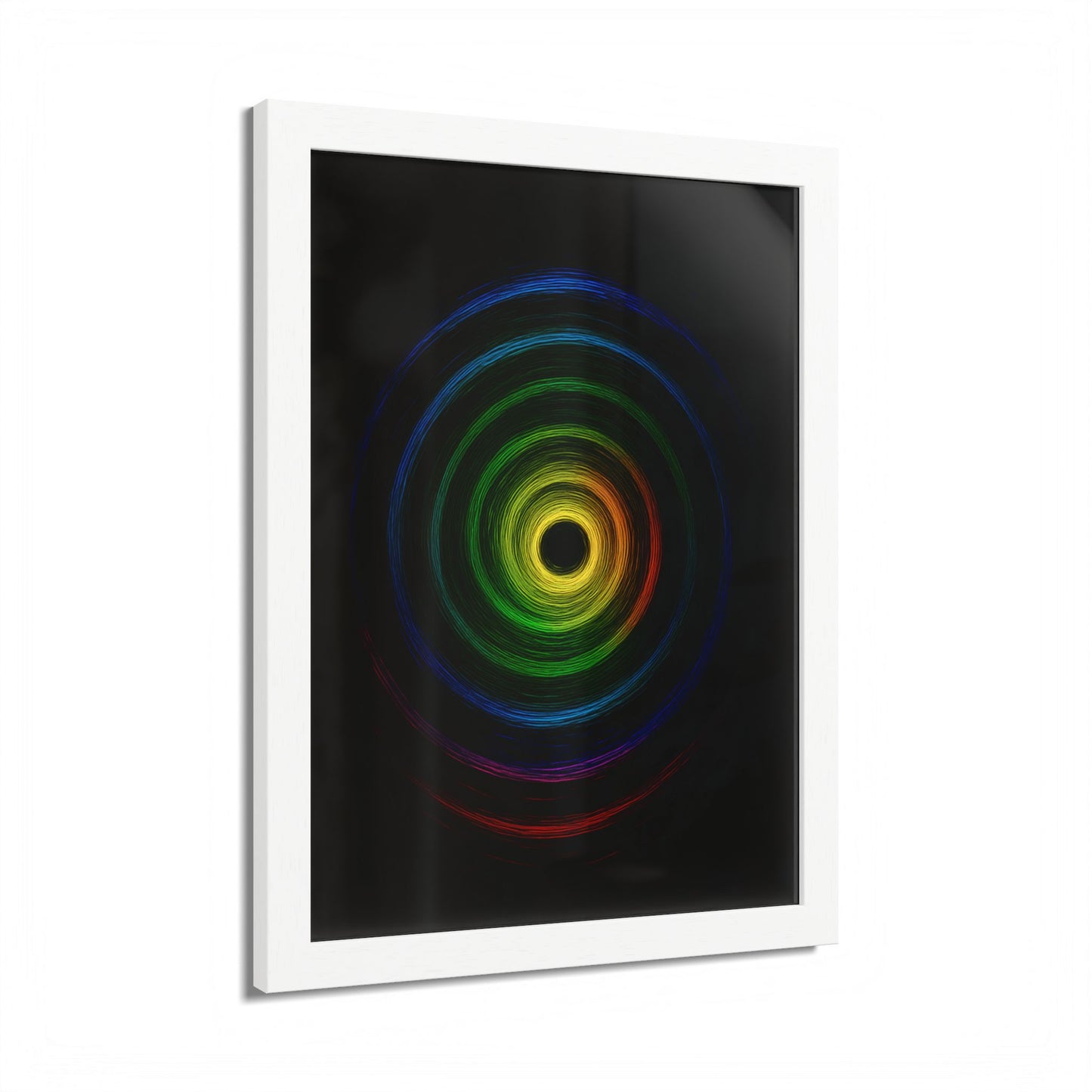 Modern Spiral Wooden Framed Print WallArt - Cyclone Design
