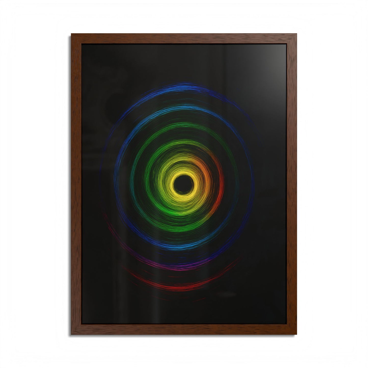 Modern Spiral Wooden Framed Print WallArt - Cyclone Design
