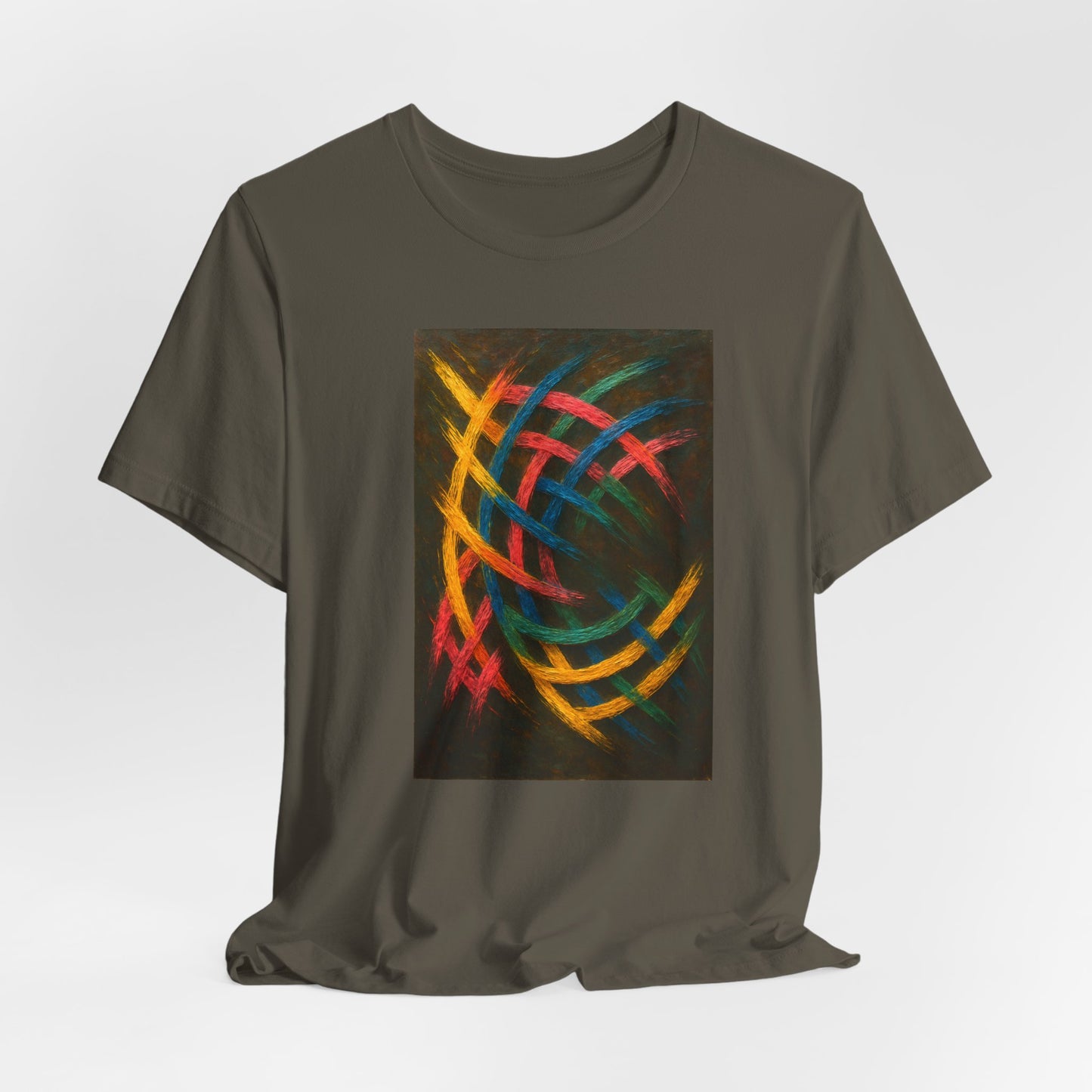 Colorful Abstract Art Tee for Creative Souls - Weave Design