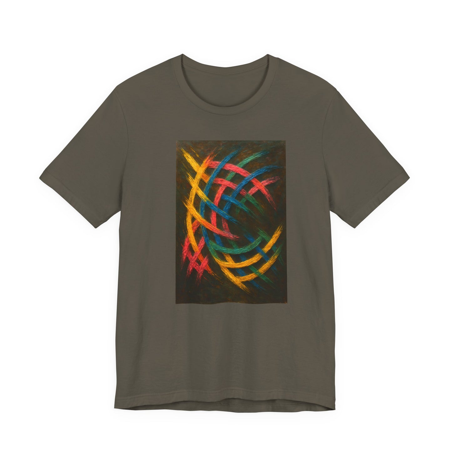 Colorful Abstract Art Tee for Creative Souls - Weave Design