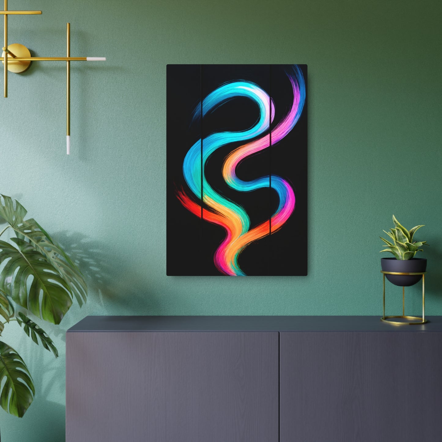 Colorful Abstract Metal Wall Art - Weave Design