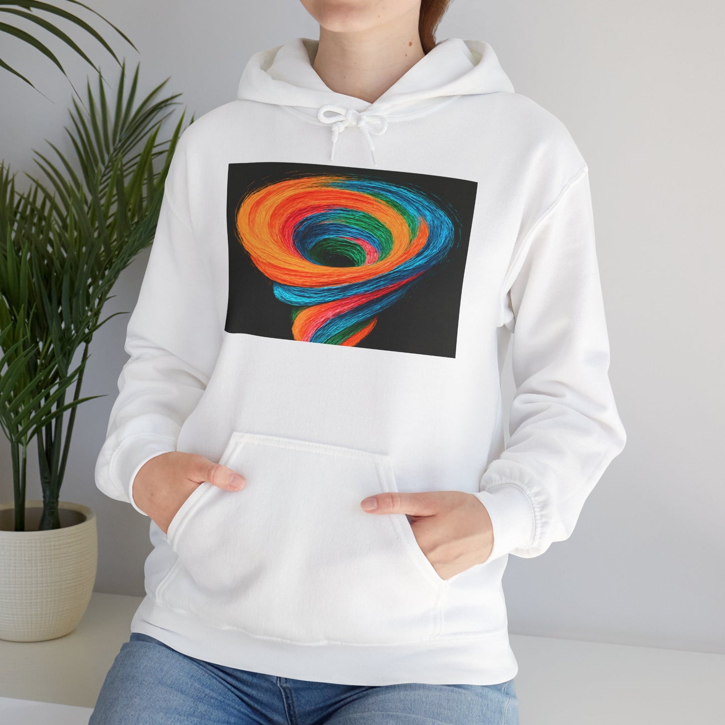 Colorful Tornado Unisex Hoodie - Cyclone Design