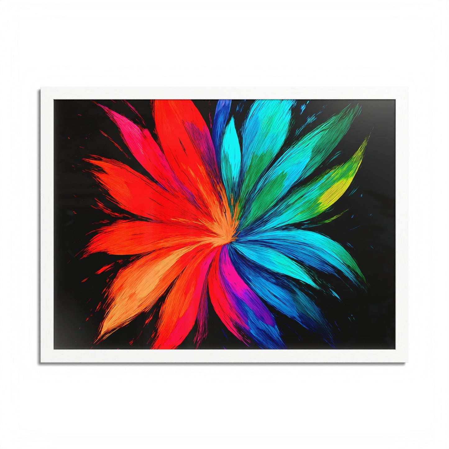 Vibrant Floral Wooden Framed Art - Melt Design
