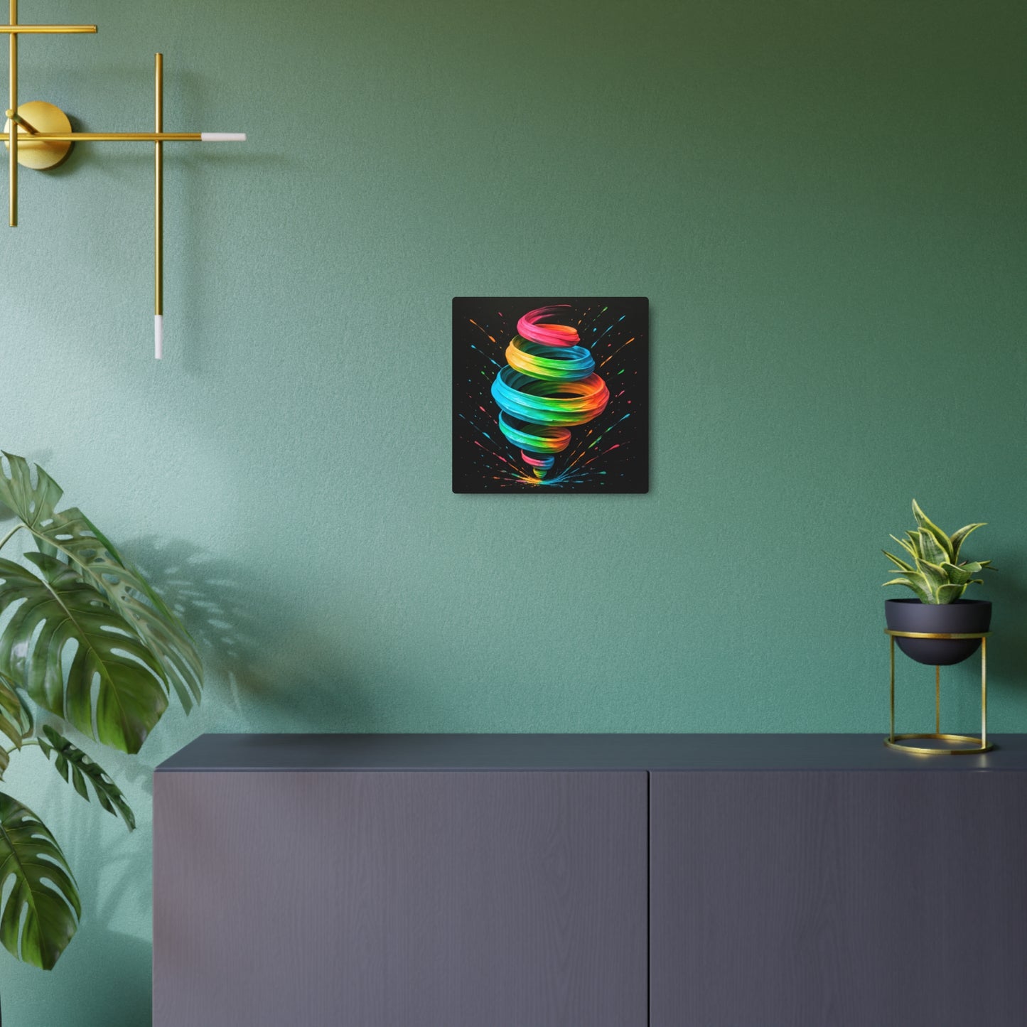 Modern Colorful Abstract Metal Wall Art - Cyclone Design