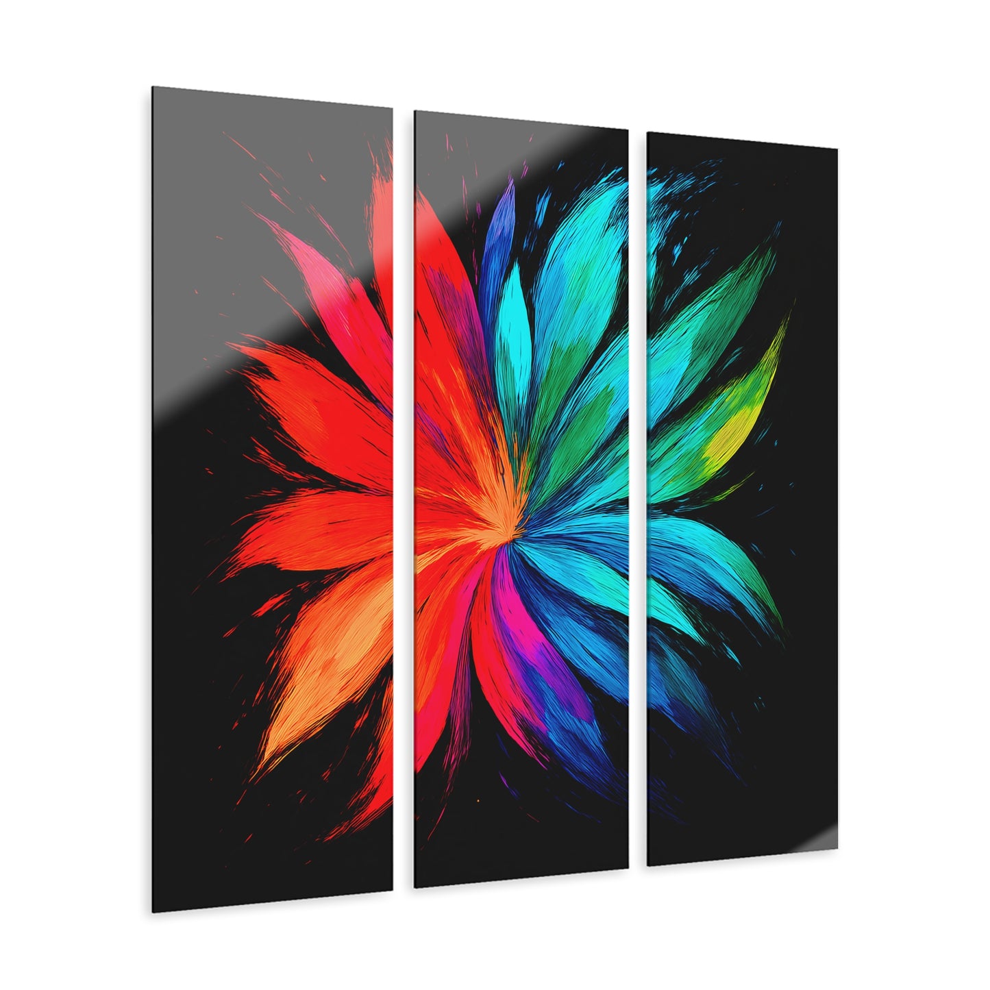 Vibrant Floral Triptych Acrylic Prints - Melt Design