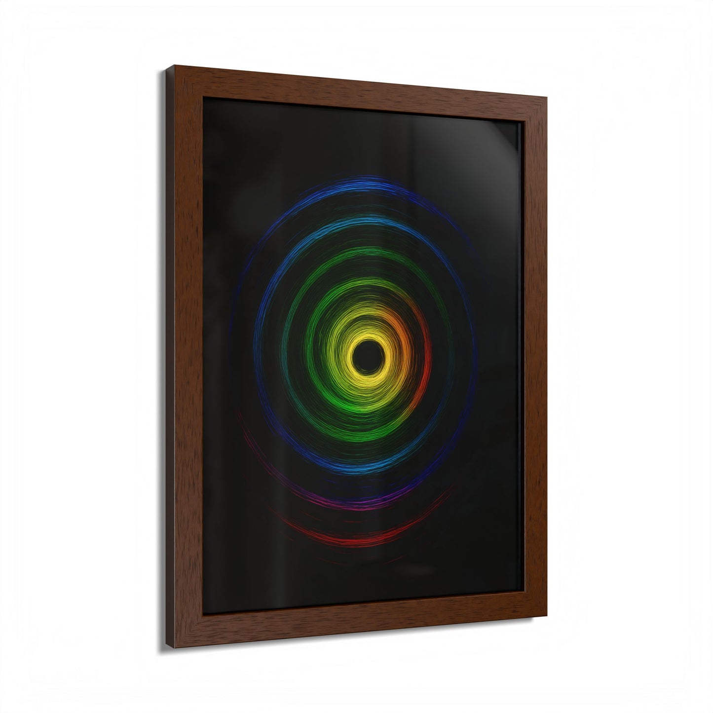 Modern Spiral Wooden Framed Print WallArt - Cyclone Design
