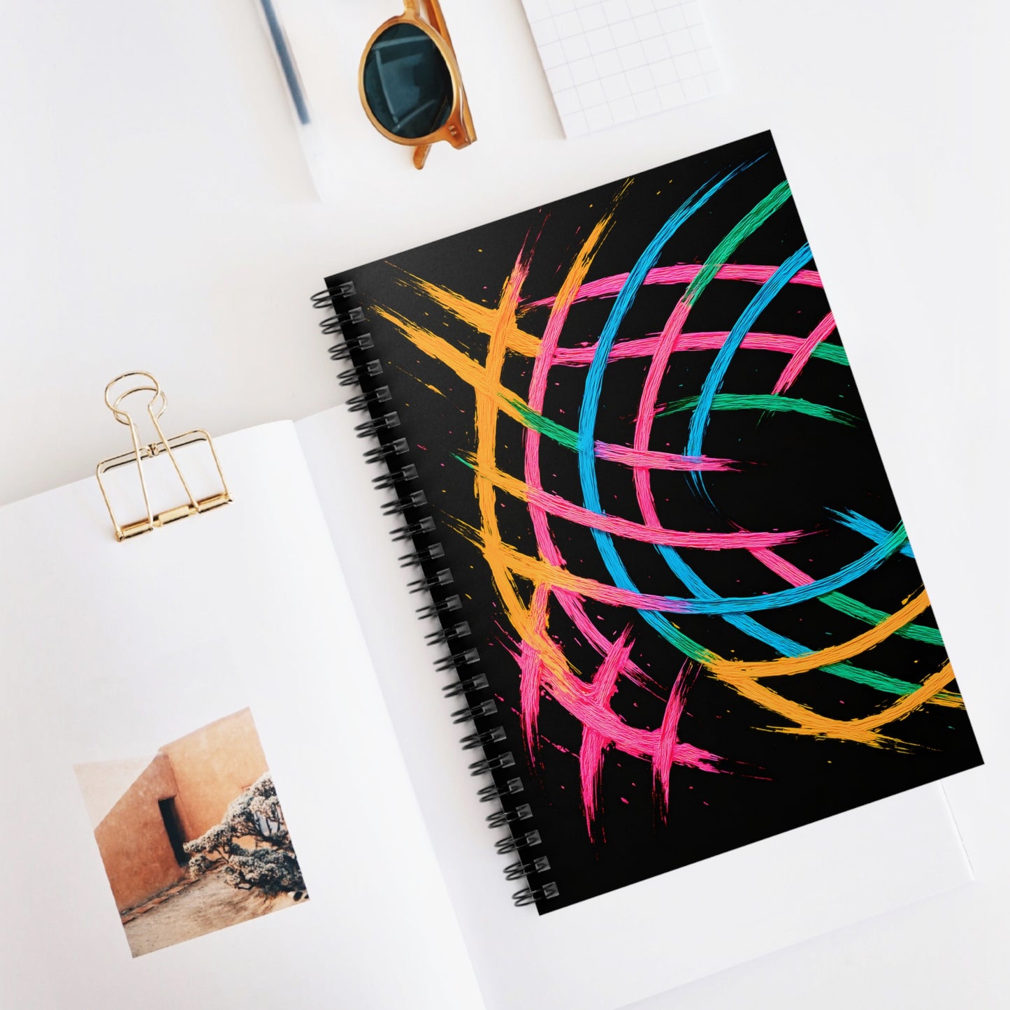 Ruled Lines Colorful Notebook - Weave Design