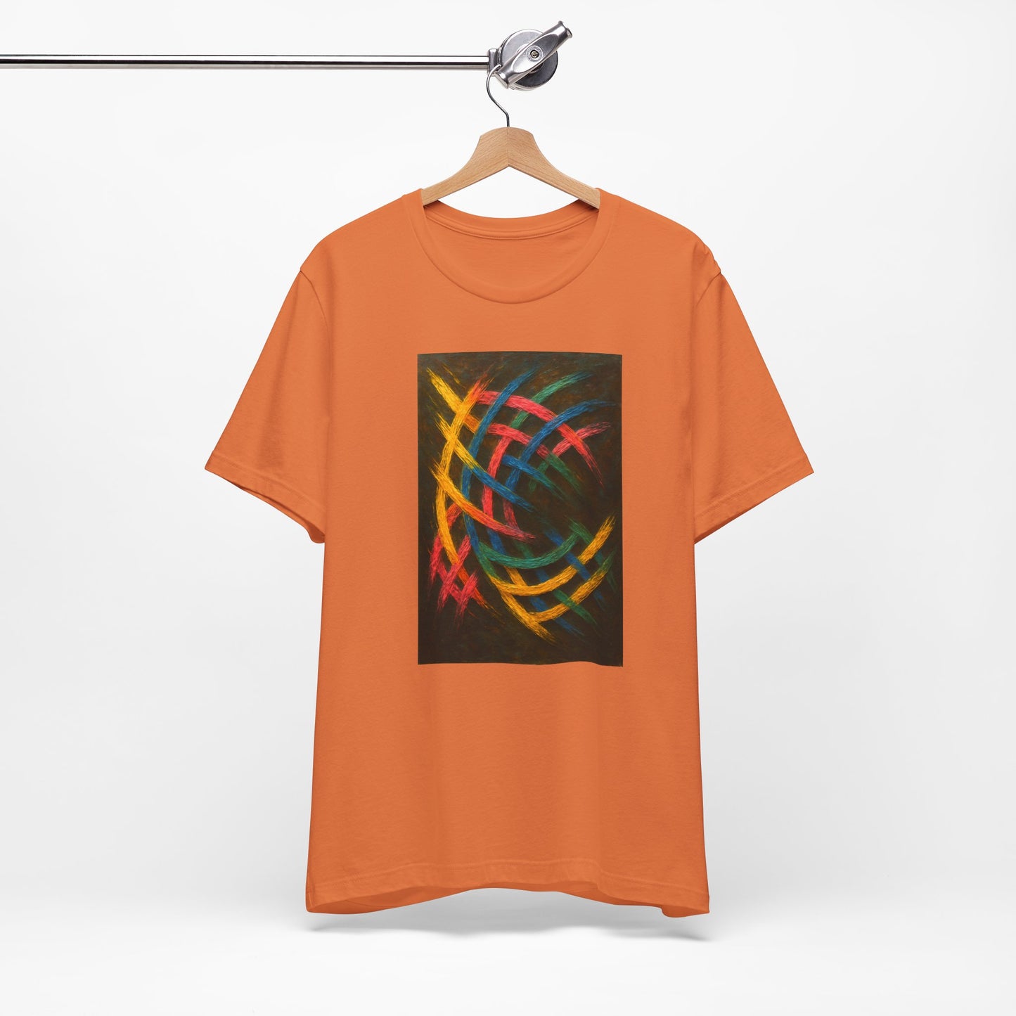 Colorful Abstract Art Tee for Creative Souls - Weave Design