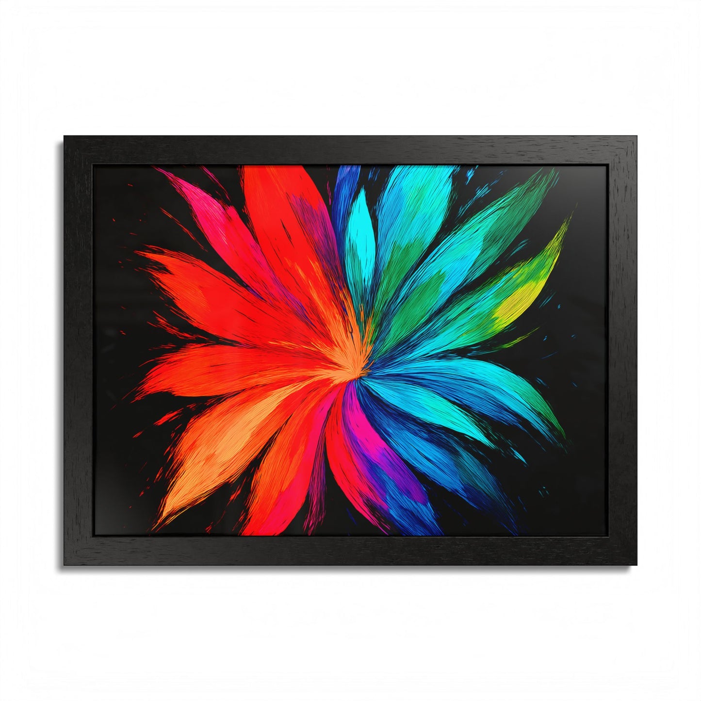 Vibrant Floral Wooden Framed Art - Melt Design