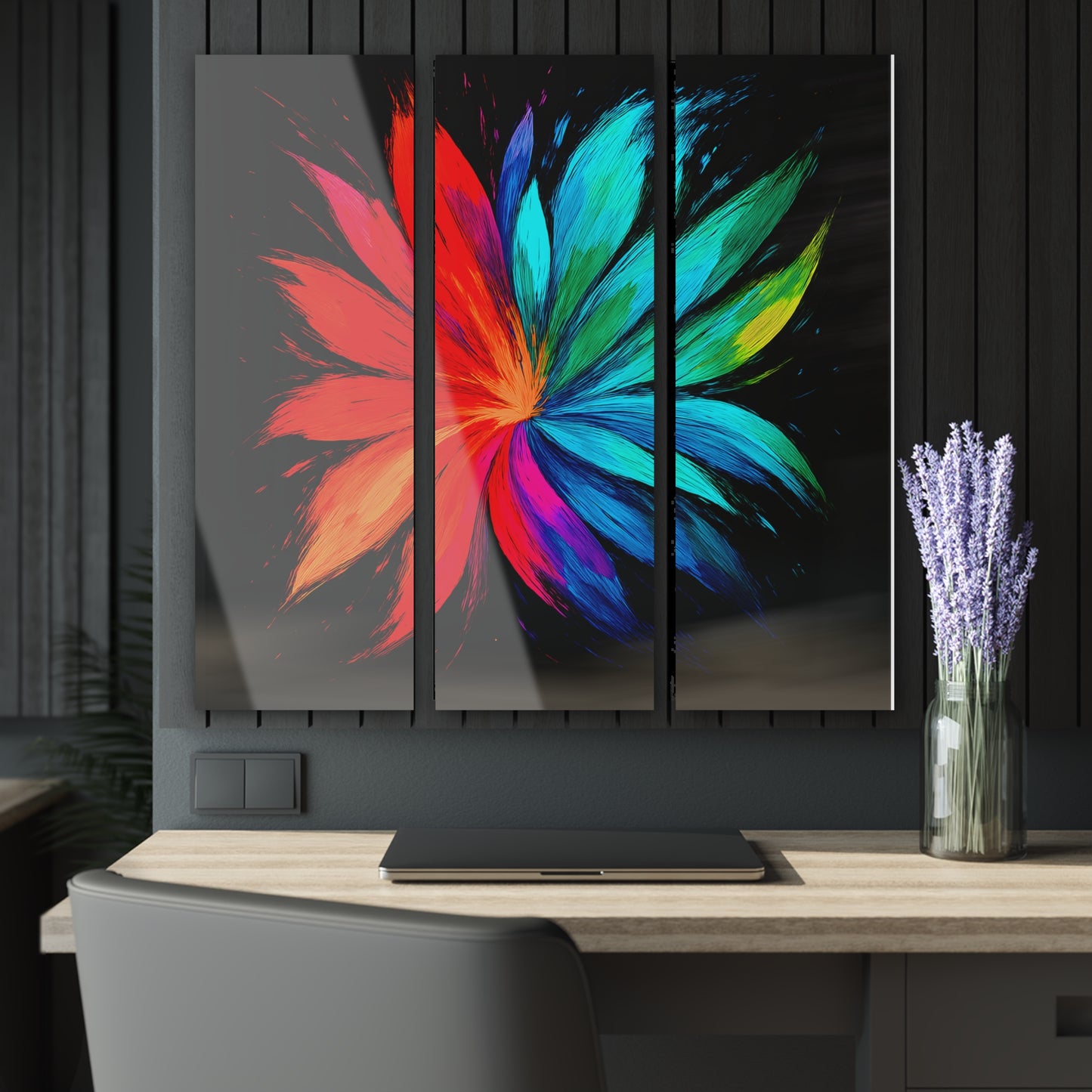 Vibrant Floral Triptych Acrylic Prints - Melt Design