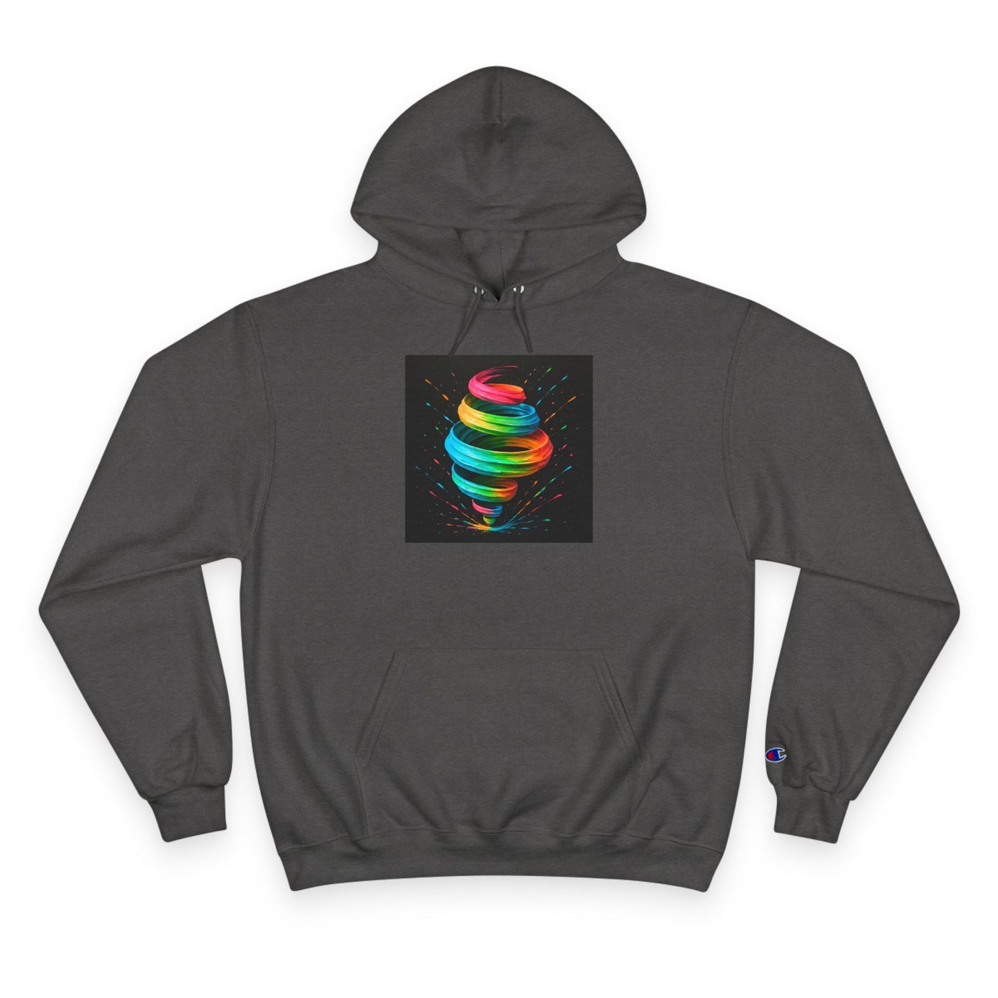 Cosmic Swirl Champion Hoodie - Cyclone Design