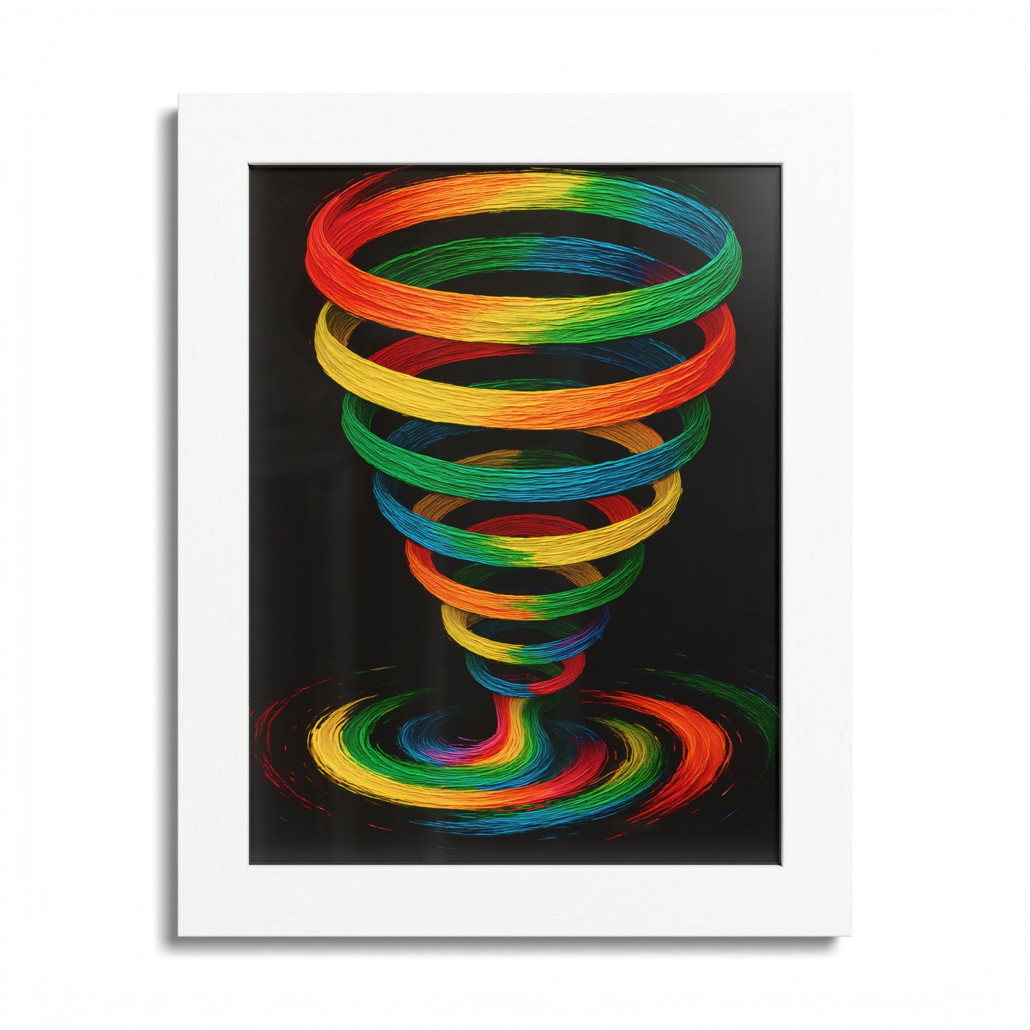 Vibrant Spiral Framed Wall Art - Cyclone Design