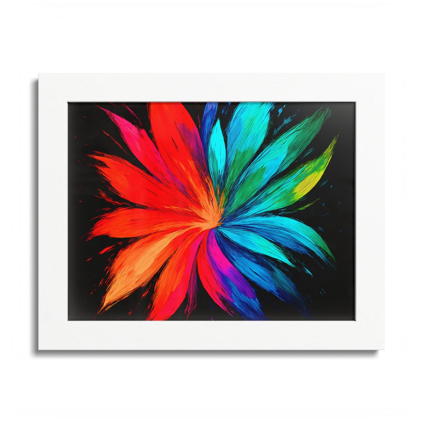 Vibrant Floral Wooden Framed Art - Melt Design
