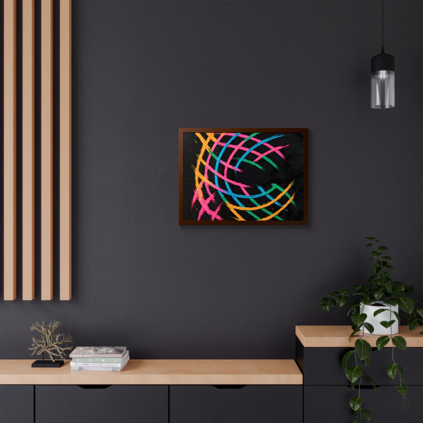 Colorful Abstract Framed Wall Art - Weave Design