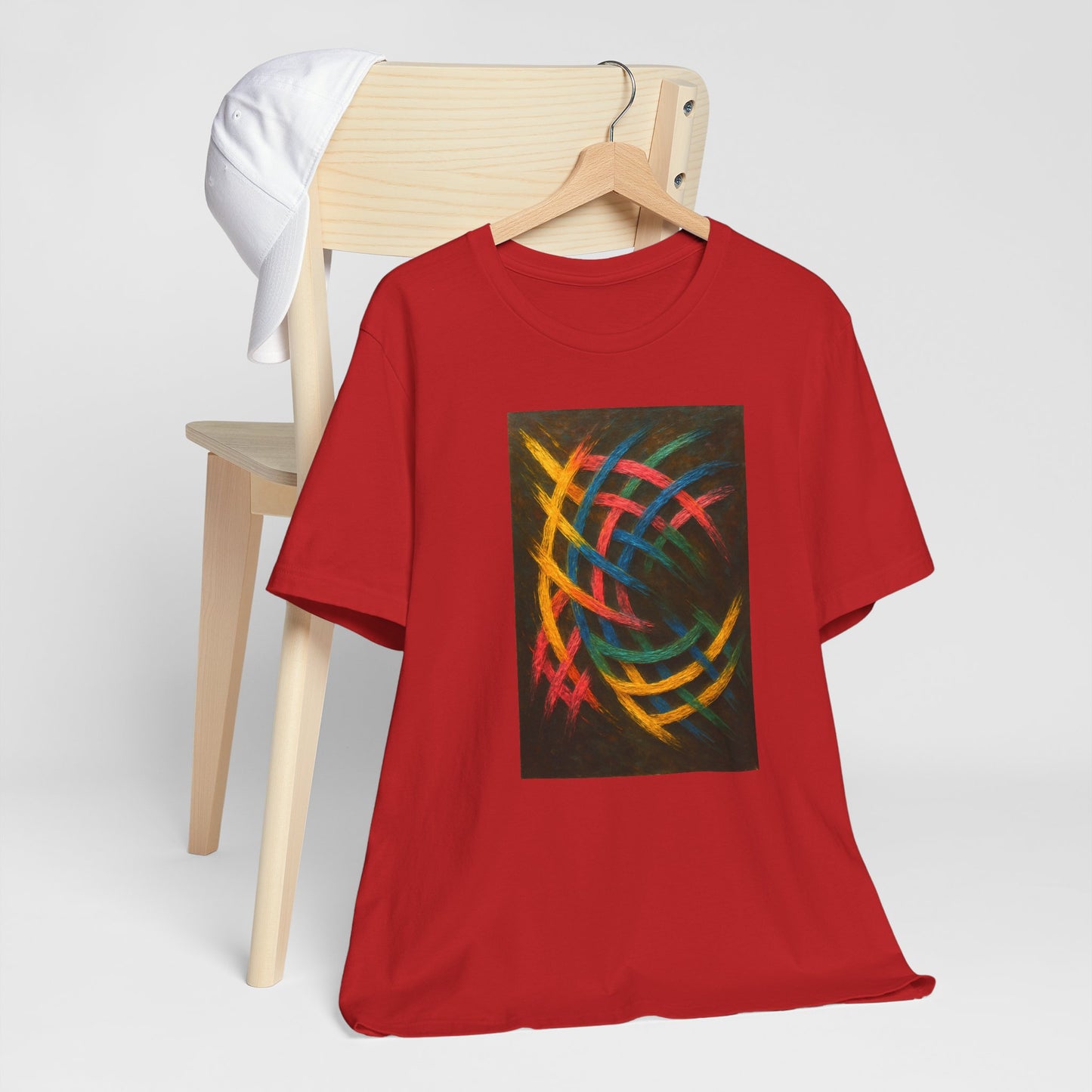 Colorful Abstract Art Tee for Creative Souls - Weave Design