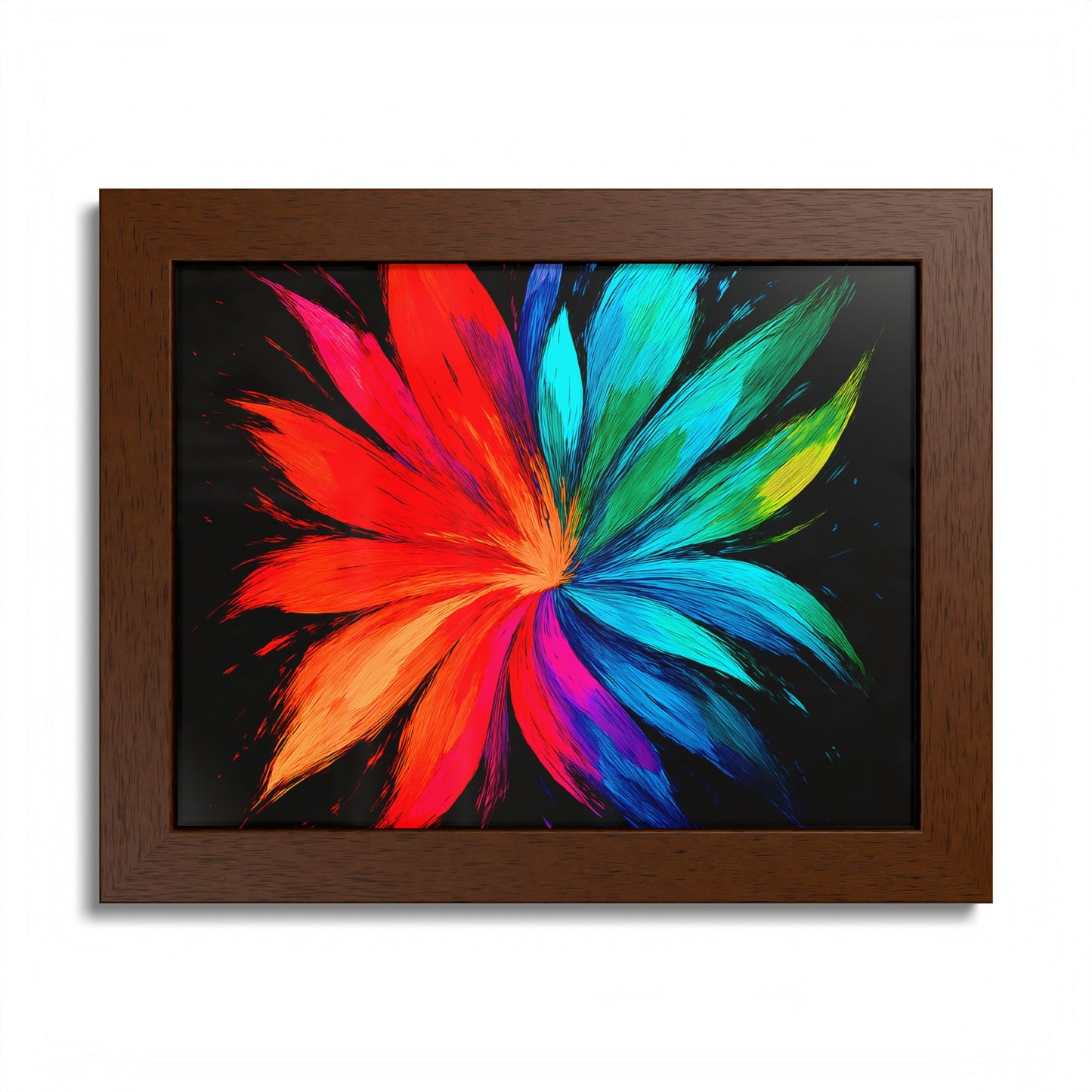 Vibrant Floral Wooden Framed Art - Melt Design