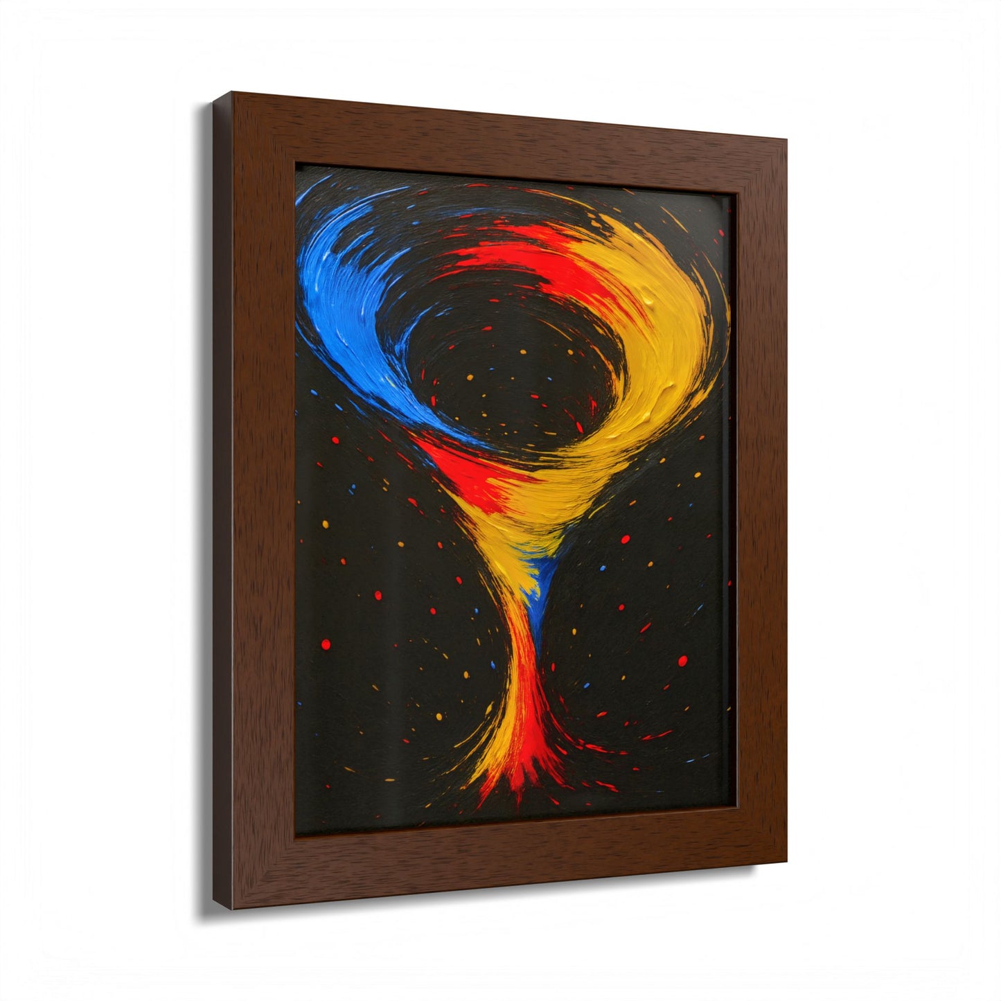 Vibrant Tornado Wooden Framed Wall Art - Cyclone Design