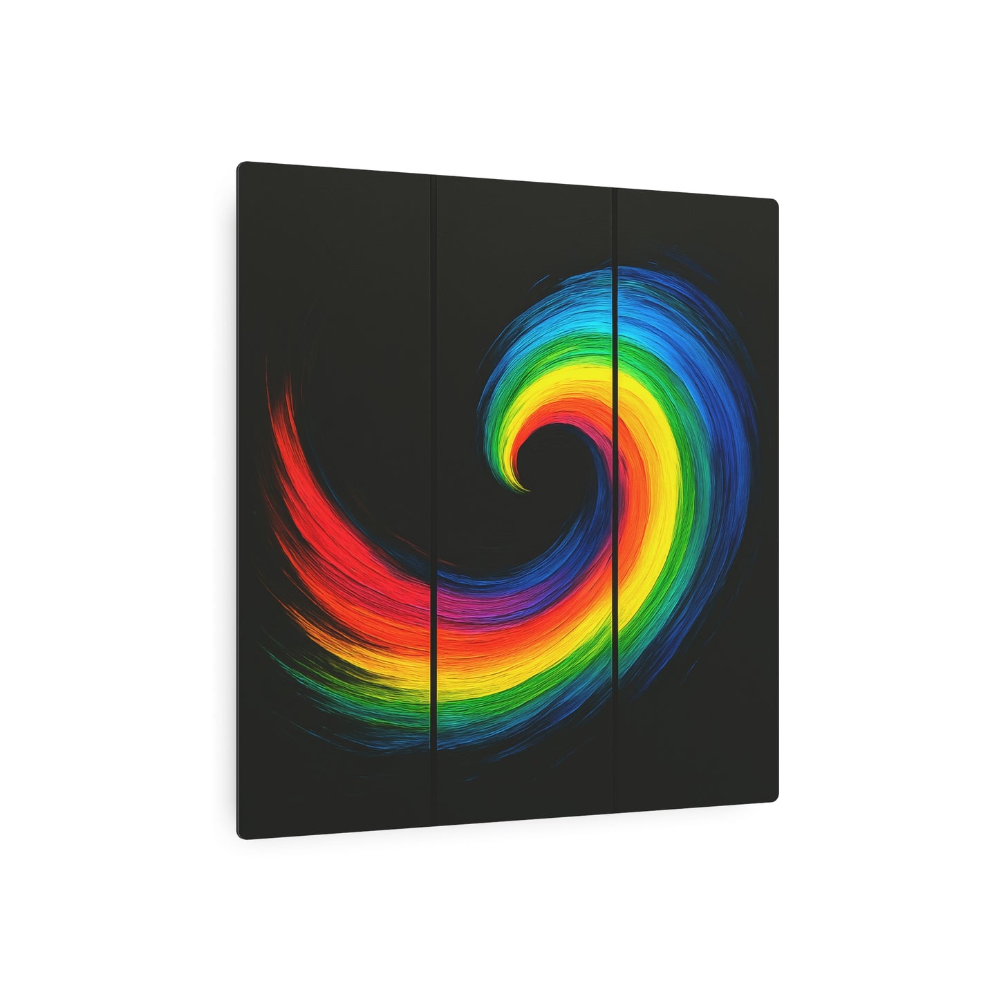 Vibrant Wave Metal Art - Cyclone Design