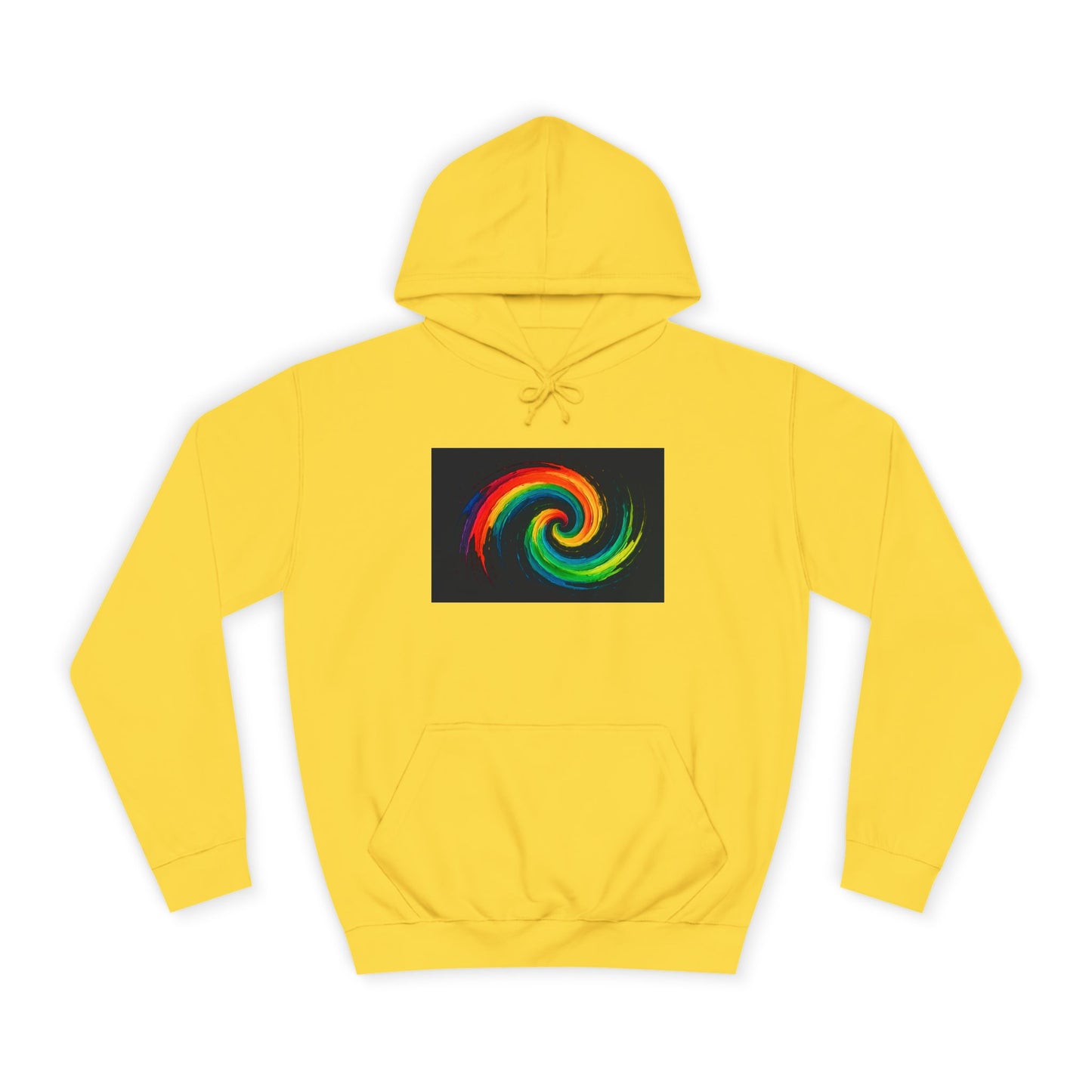 Unisex Vibrant Swirl College Hoodie - Cyclone Design