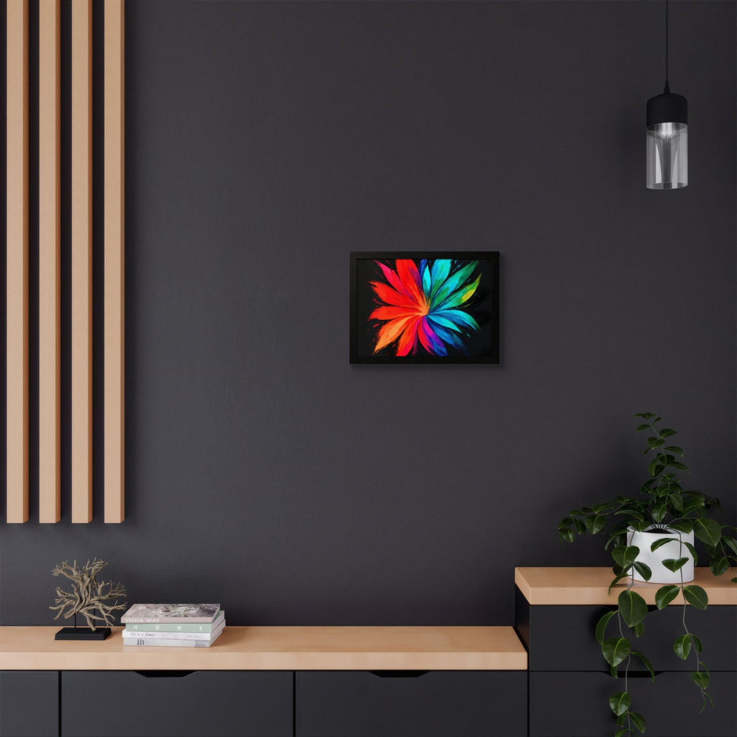 Vibrant Floral Wooden Framed Art - Melt Design