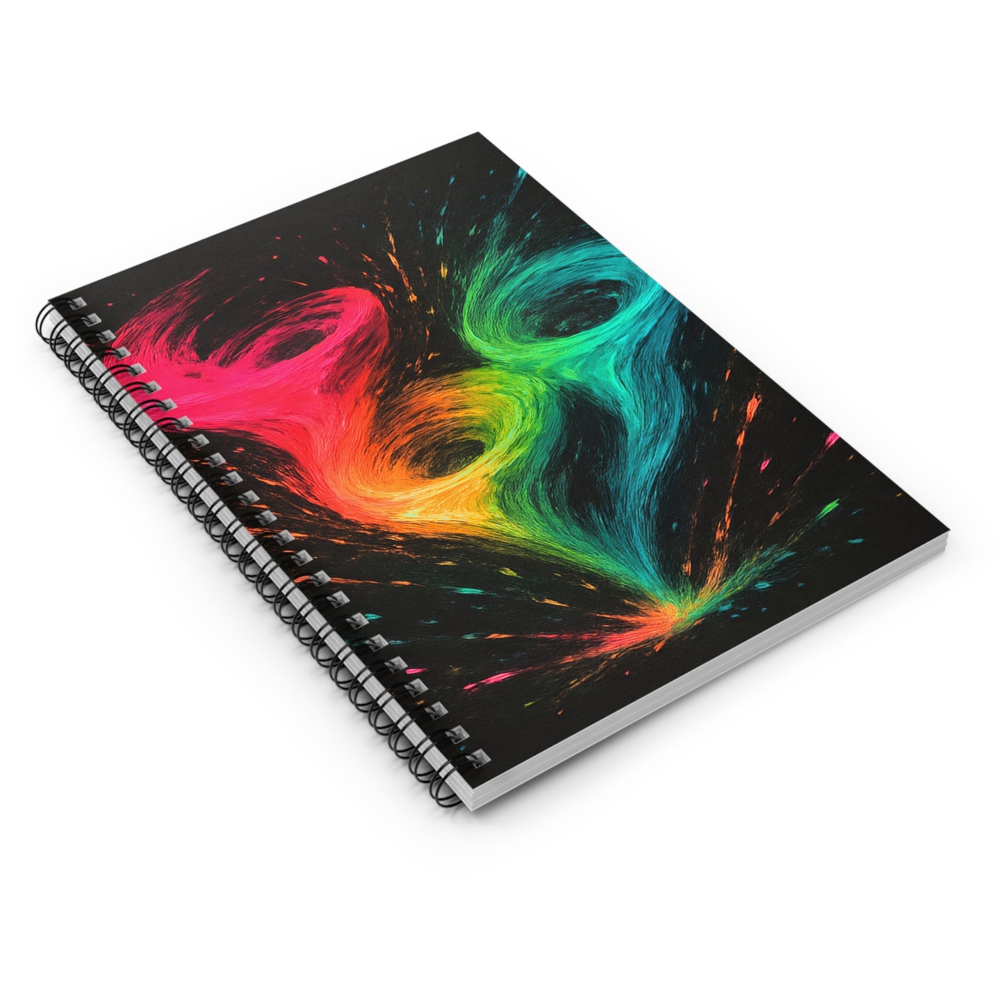 Ruled Lines Vibrant Spiral Notebook - Cyclone Design