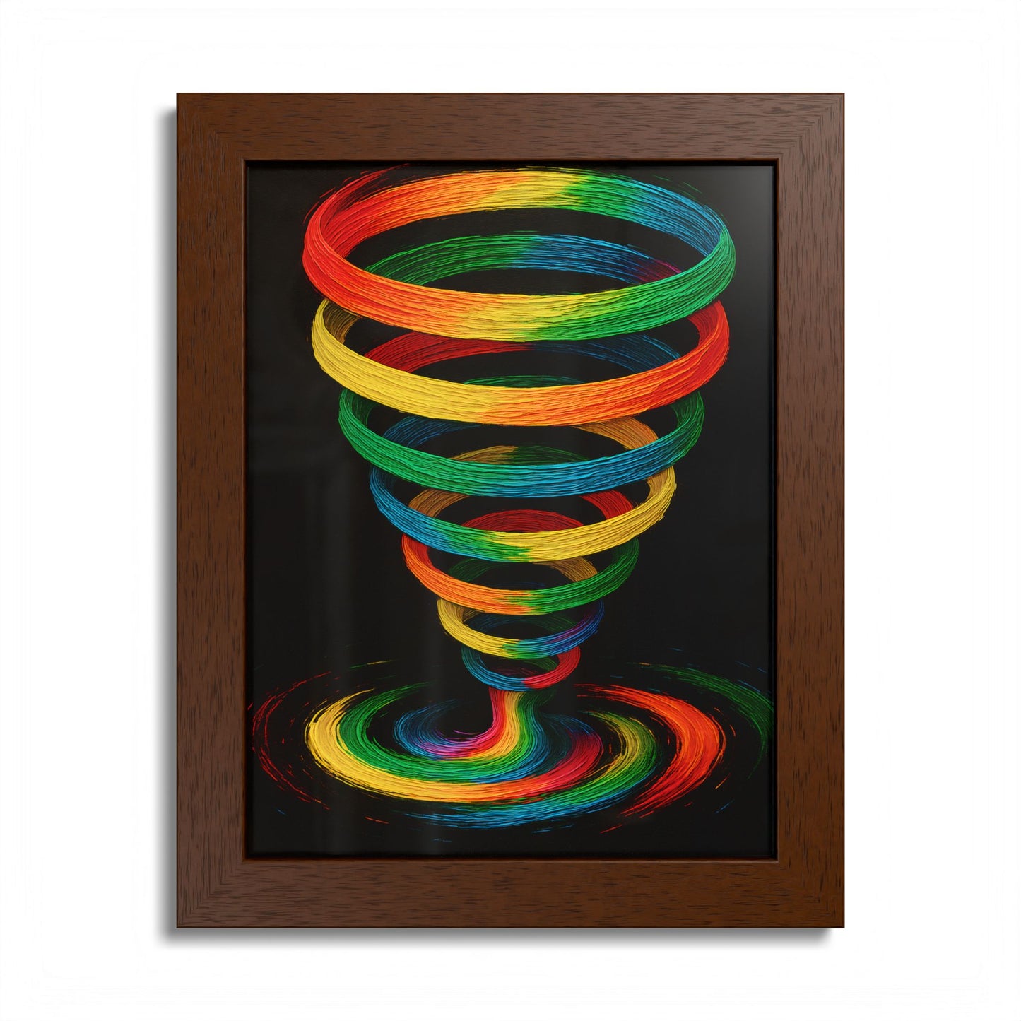 Vibrant Spiral Framed Wall Art - Cyclone Design
