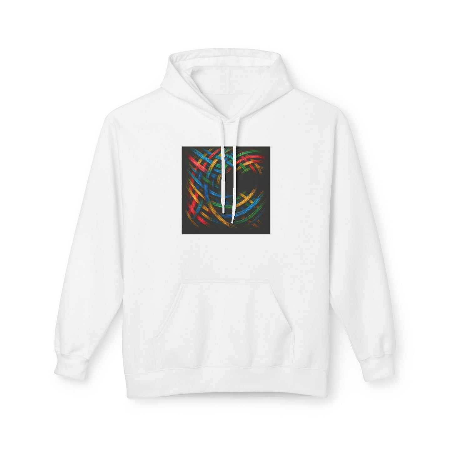Colorful Abstract Fleece Hoodie for Cozy Style - Weave Design