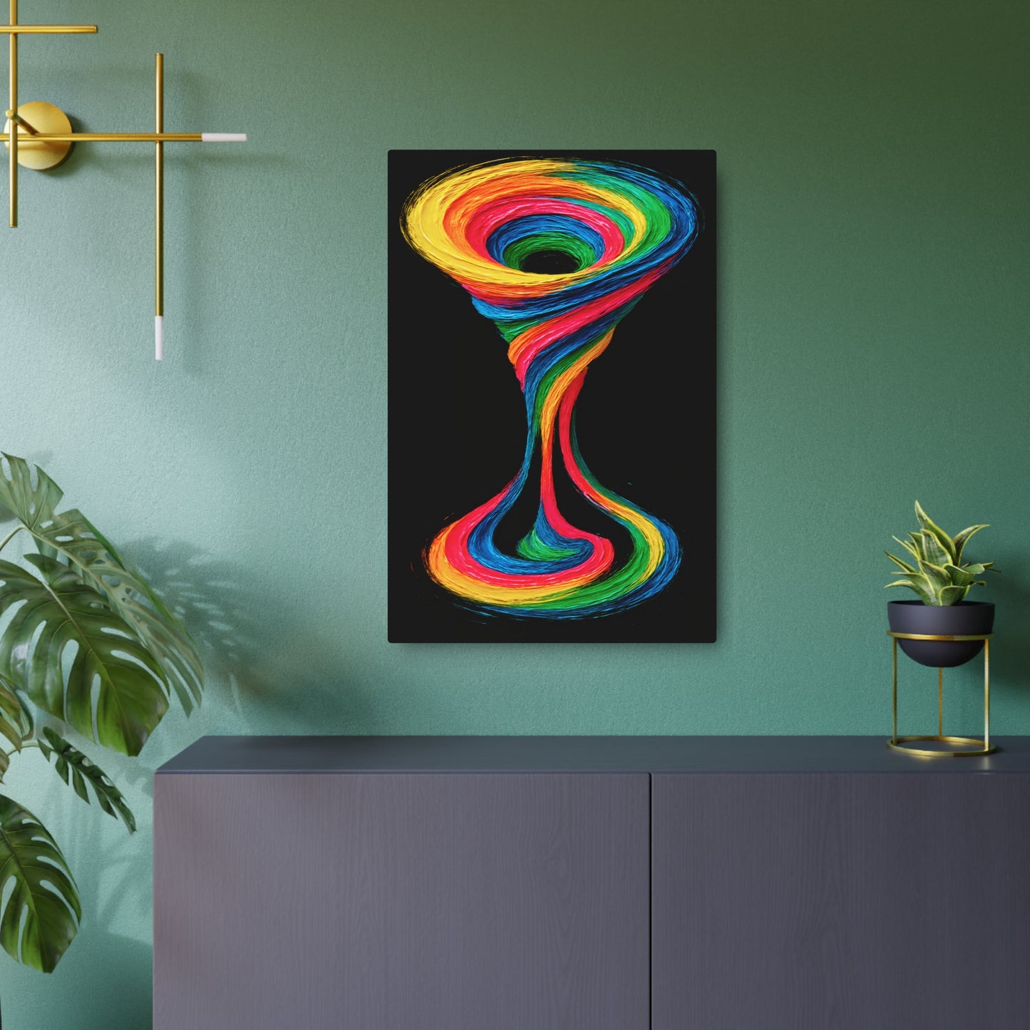 Colorful Swirl Metal Art - Cyclone Design