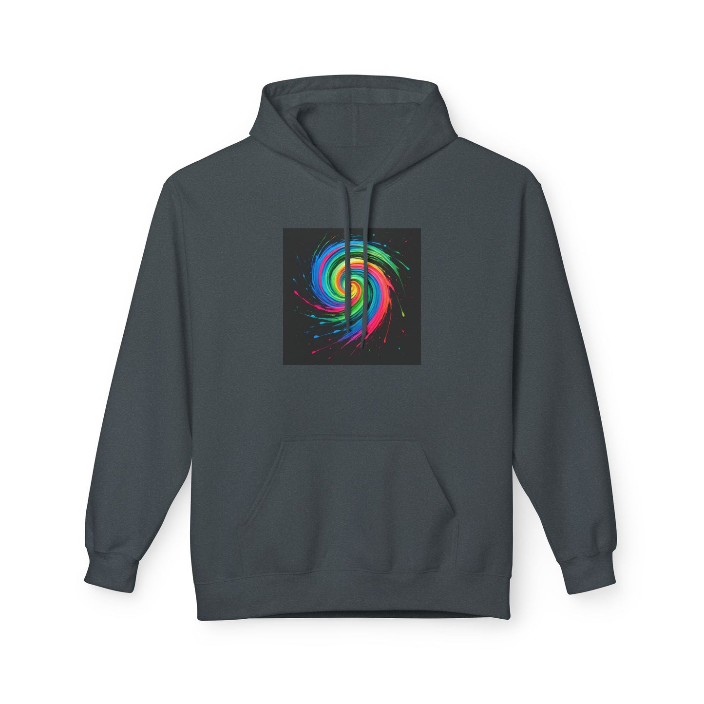 Colorful Spiral Art Fleece Hoodie - Melt Design